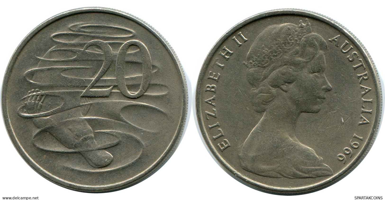 20 CENTS 1966 AUSTRALIE AUSTRALIA Pièce #AZ156.F - 20 Cents