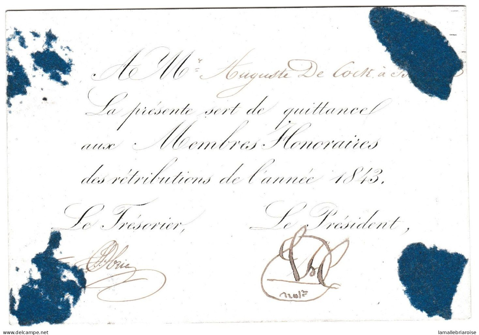 Belgique, "Carte Porcelaine" Porseleinkaart, Harmonie Lochristy,  Signature Du Trésorier Et Du Président, 120x81mm - Porzellan