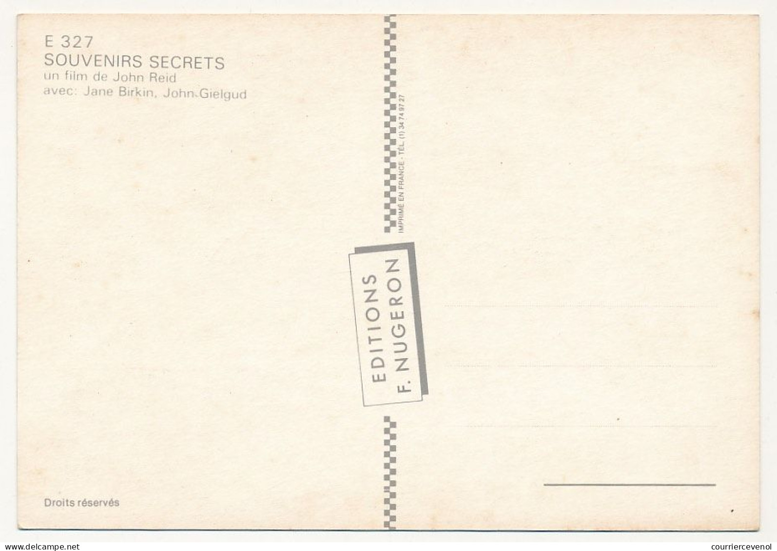 CPM - Reproduction D'affiche De Film - Souvenirs Secrets (Jane Birkin, John Gielgud) - Affiches Sur Carte