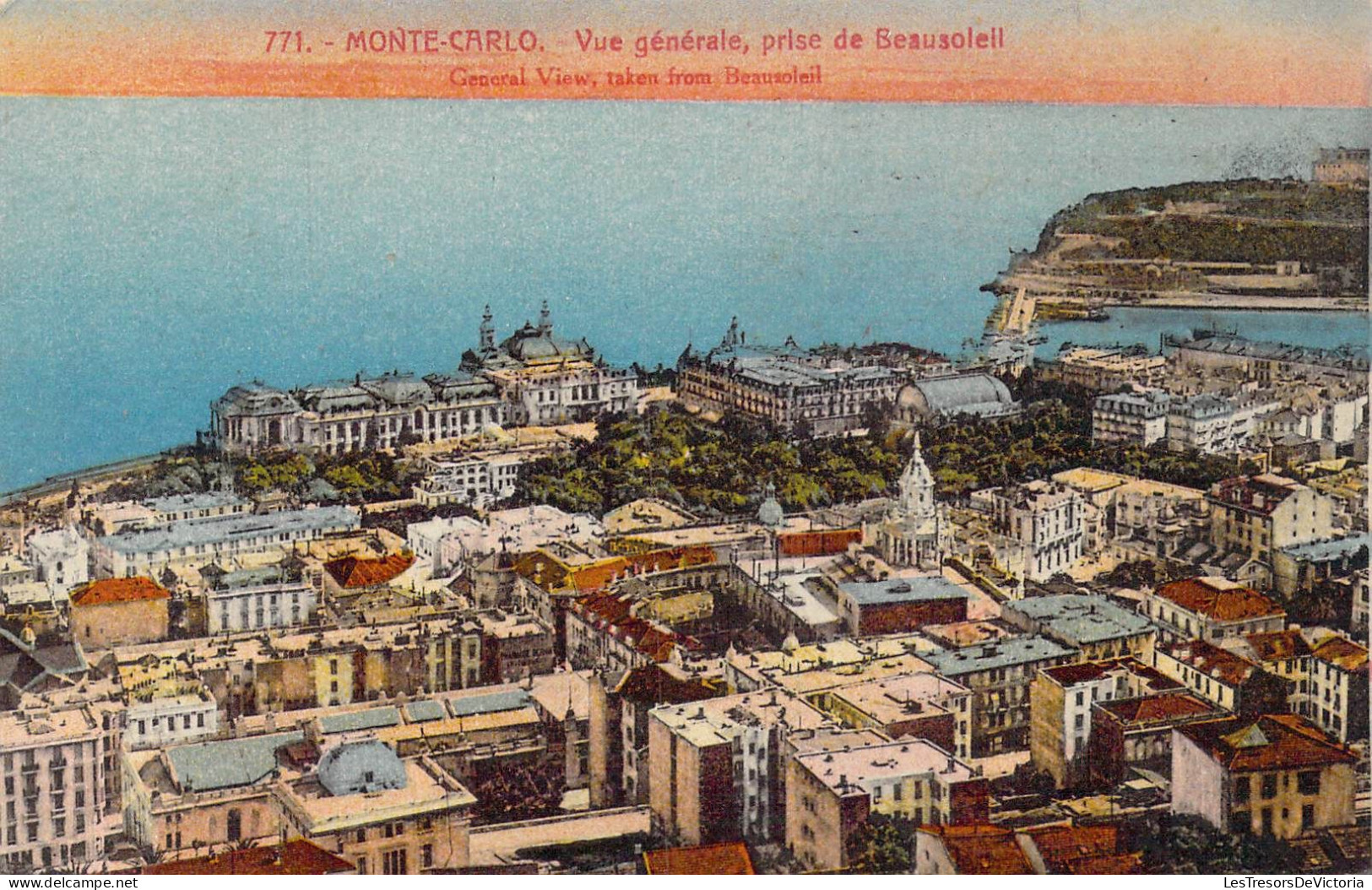 MONACO - Monte-Carlo - Vue Générale, Prise De Beausoleil - Carte Postale Ancienne - Monte-Carlo