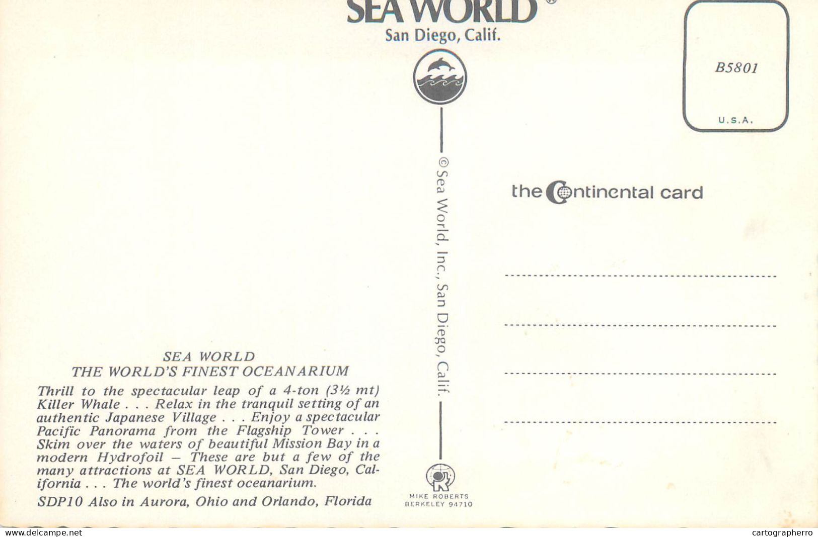 Postcard United States > CA - California San Diego Sea World - San Diego