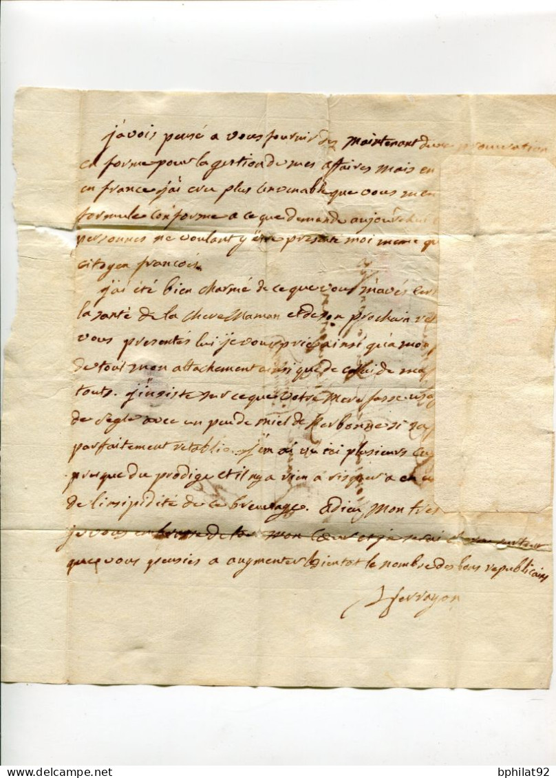 !!! LETTRE DE 1788 POUR LA FRANCE,  AVEC MARQUE DE PROVENANCE "DAENNEMARK" - ...-1851 Voorfilatelie