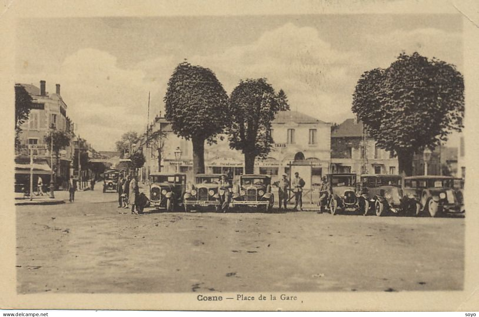 Taxis à Cosne Sur Loire Place De La Gare Taxi Cachet Perlé 1952 Mariane Gandon  Vers Billy Sur Oisy - Taxis & Cabs