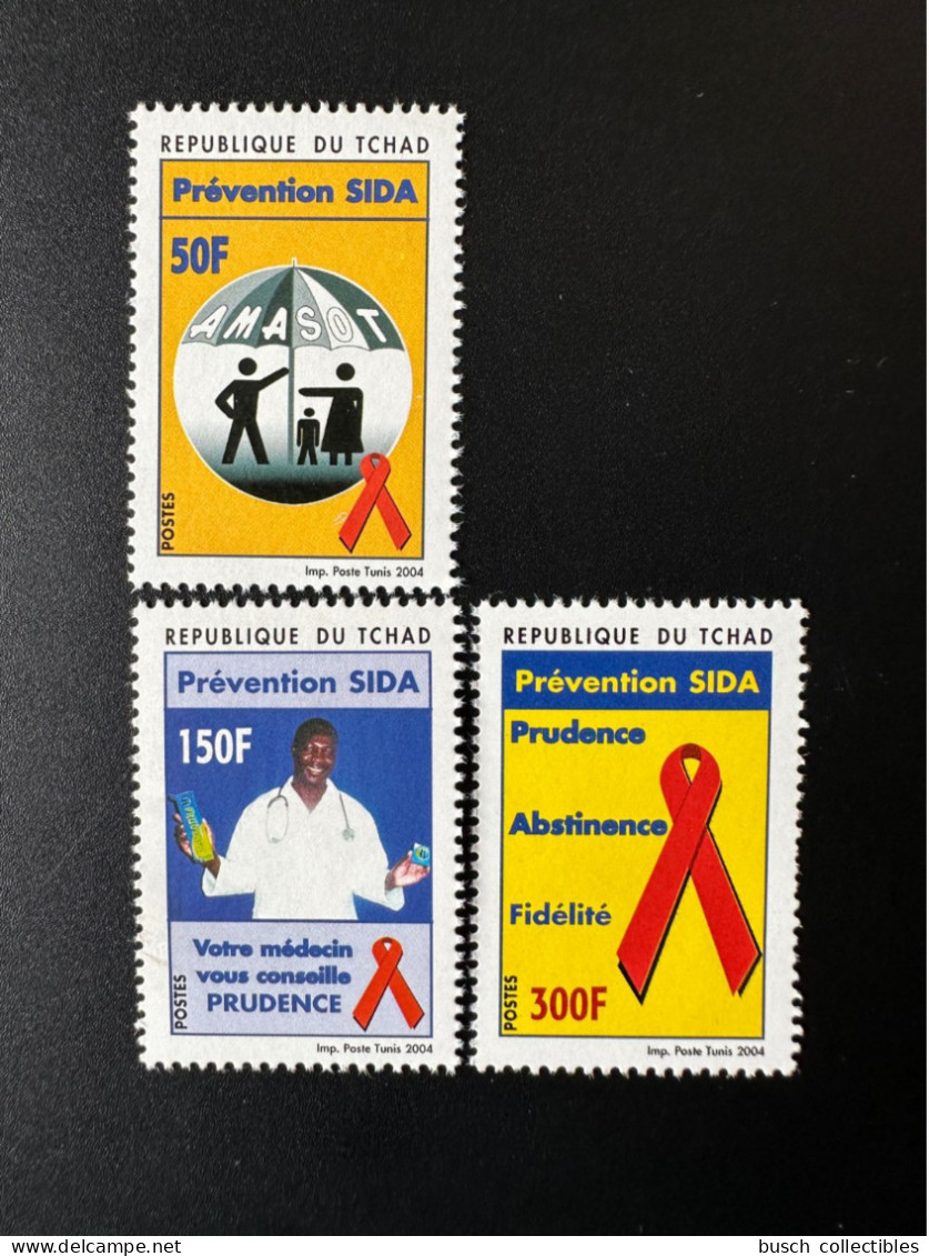 Tchad Chad Tschad 2004 Mi. 2498 / 2499 / 2501 Prévention SIDA AIDS Fight Maladie AMASOT - Ciad (1960-...)