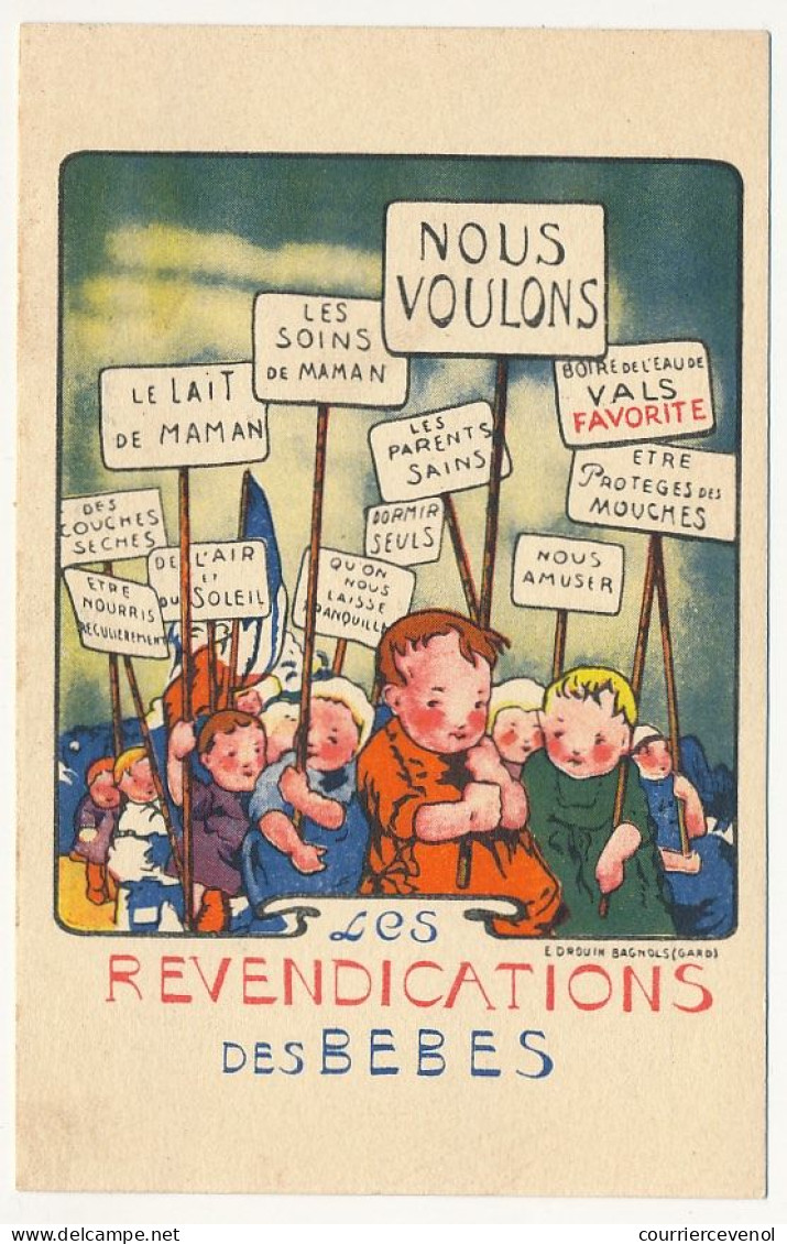 CPA - Les Revendications Des Bébés - Publicité Pour L'eau De Vals - Werbepostkarten