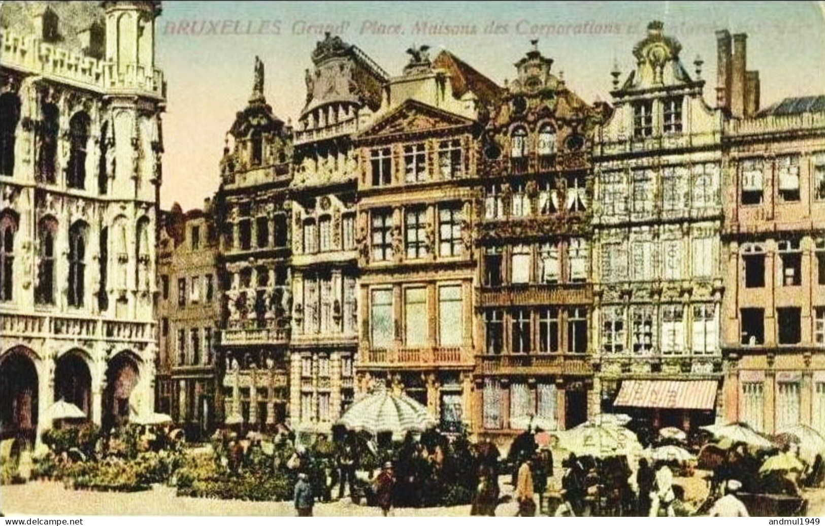 BRUXELLES - Grand'Place - Maisons Des Corporations Et Marché Aux Fleurs - N. Sch. Br. Ed. - Markets