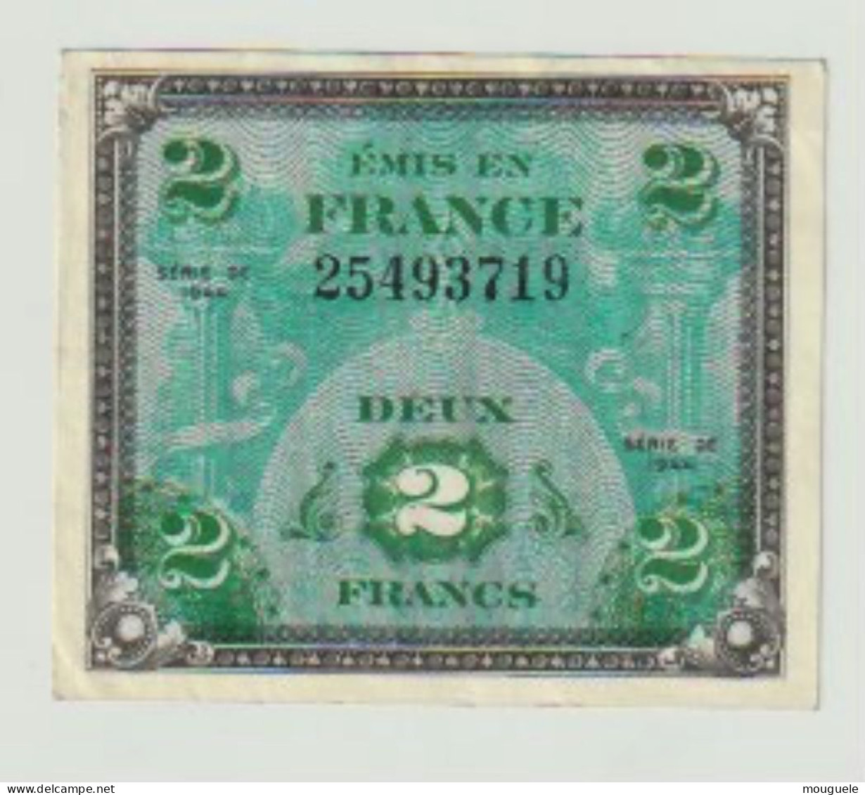 2 Francs Drapeau Spl  Sans Série - 1944 Vlag/Frankrijk