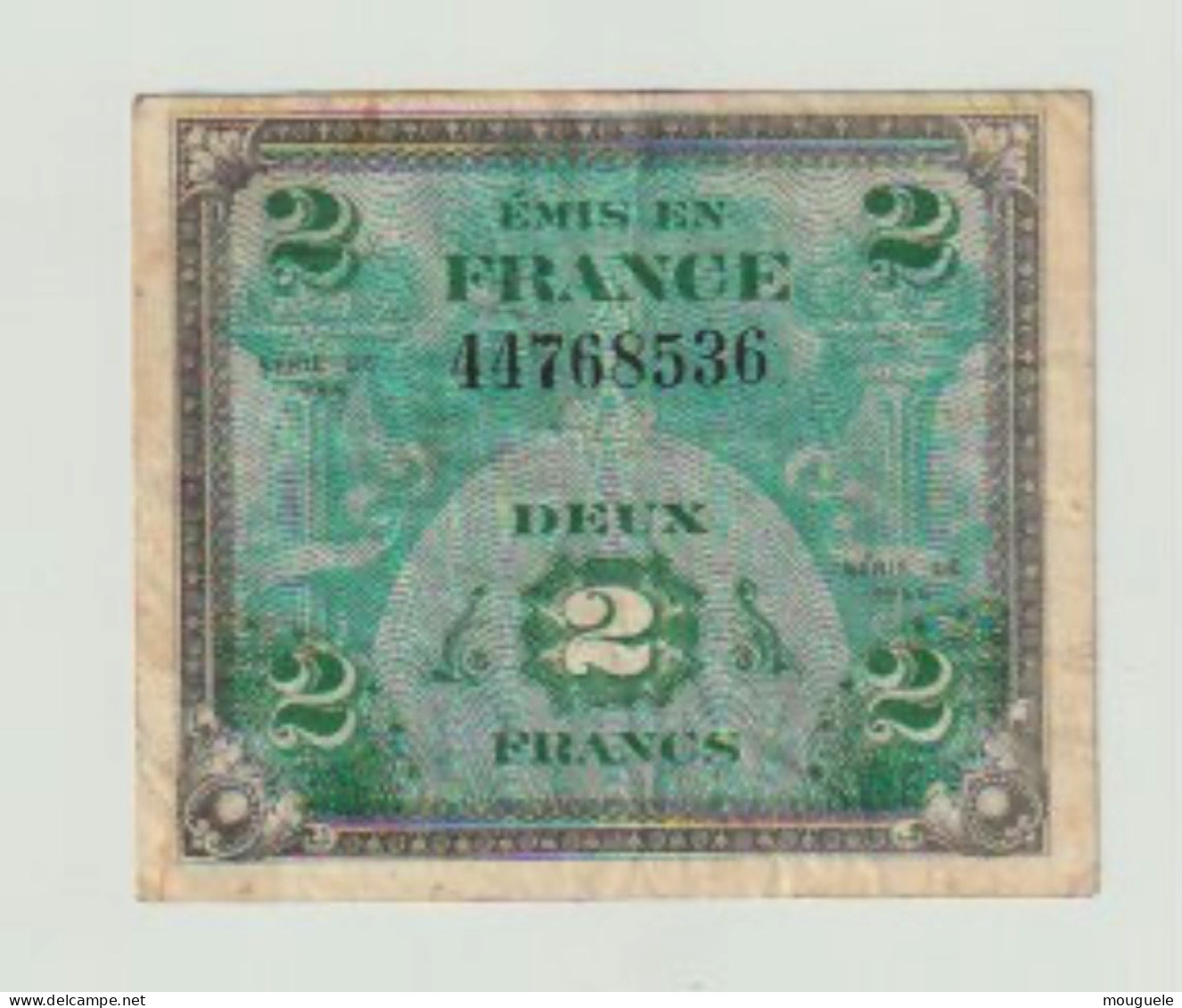 2 Francs Drapeau TTB  Sans Série - 1944 Flag/France