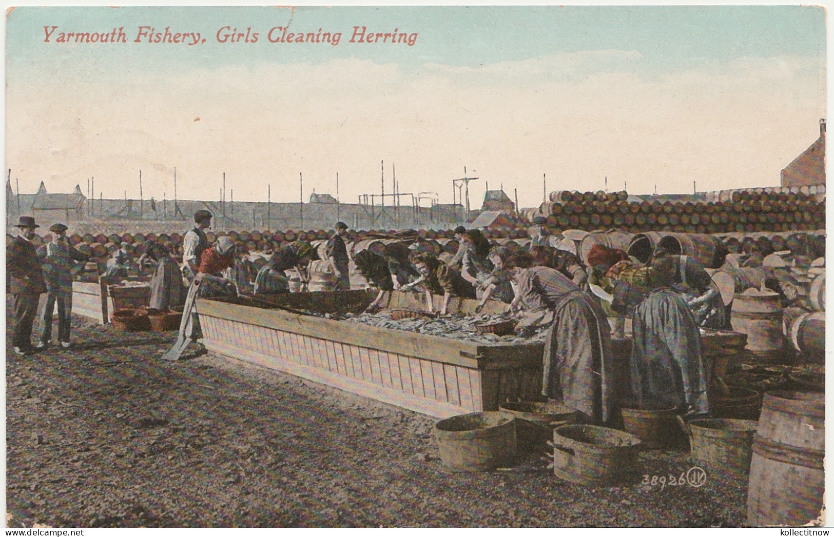 YARMOUTH FISHERY - GIRLS CLEANING HERRING - Great Yarmouth