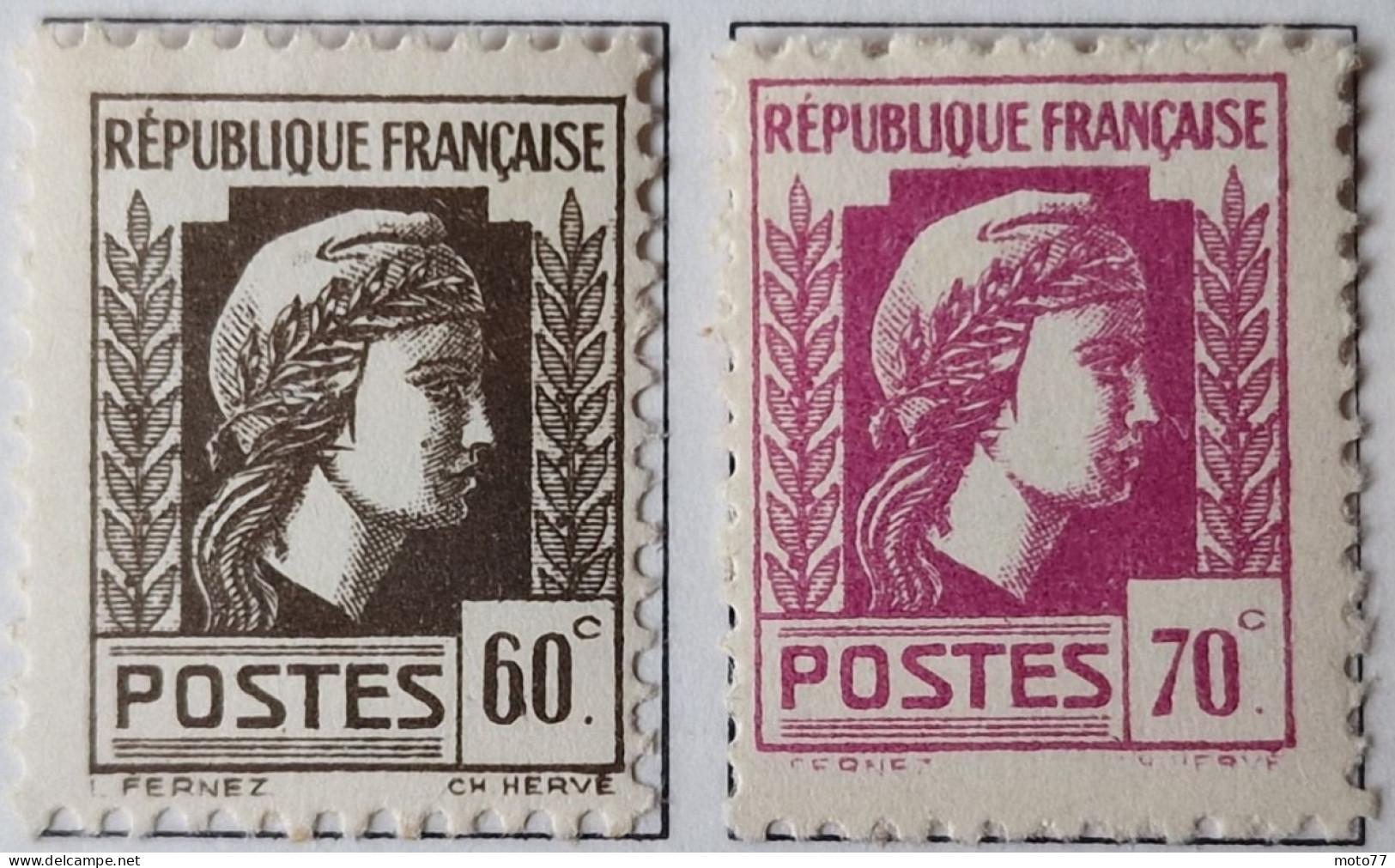 11 TIMBRE France N° 634 635 636 637 638 639 641 642 643 644 645 Neufs - 1944 - Yvert & Tellier 2003 Coté Minimum 10.55 € - 1944 Gallo E Marianna Di Algeri