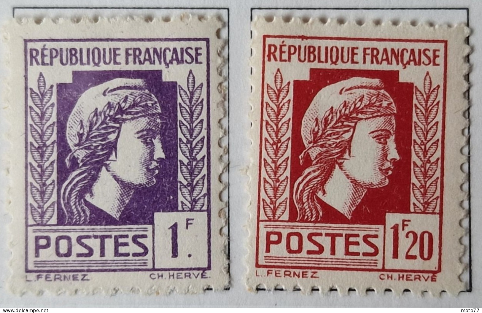 11 TIMBRE France N° 634 635 636 637 638 639 641 642 643 644 645 Neufs - 1944 - Yvert & Tellier 2003 Coté Minimum 10.55 € - 1944 Gallo E Marianna Di Algeri