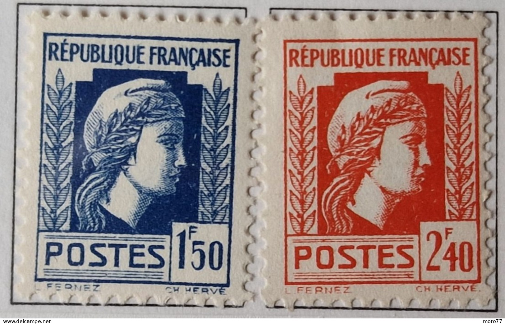 11 TIMBRE France N° 634 635 636 637 638 639 641 642 643 644 645 Neufs - 1944 - Yvert & Tellier 2003 Coté Minimum 10.55 € - 1944 Coq Et Marianne D'Alger