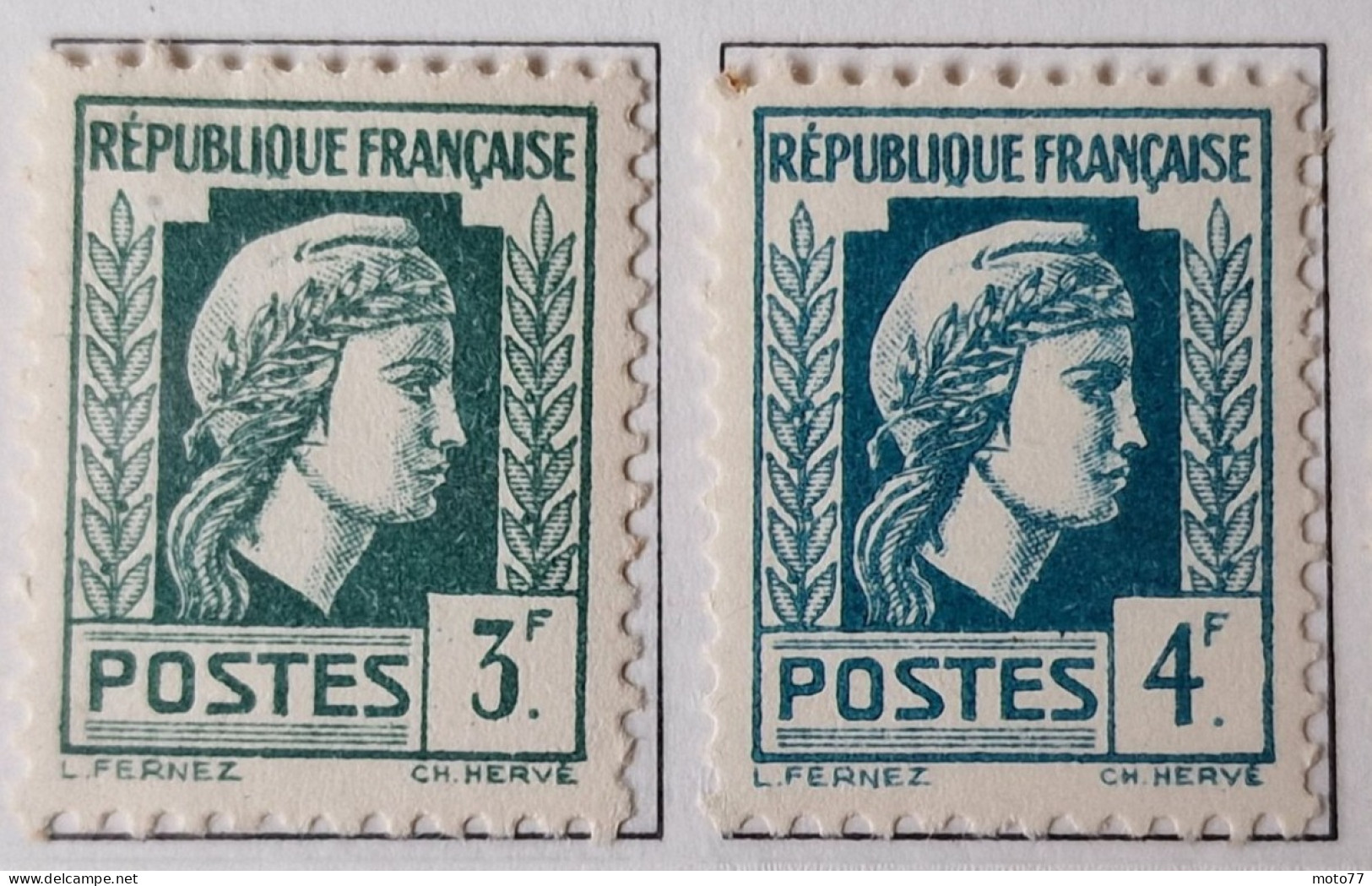 11 TIMBRE France n° 634 635 636 637 638 639 641 642 643 644 645 neufs - 1944 - Yvert & Tellier 2003 coté minimum 10.55 €