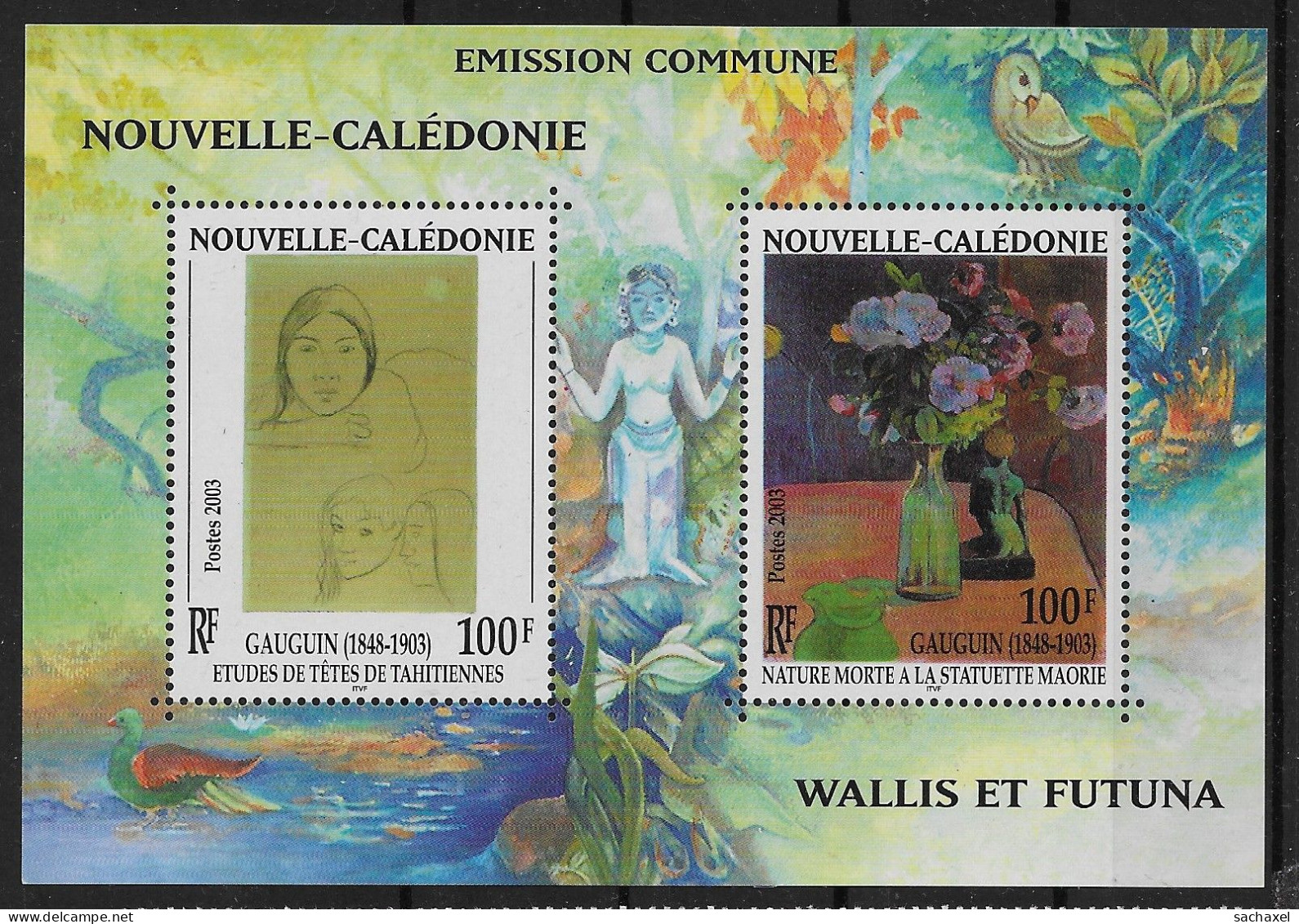 2003 Nouvelle Calédonie N° BF 28  Nf** MNH. Centenaire De La Mort Du Peintre Paul Gauguin. Emission Commune. - Blokken & Velletjes