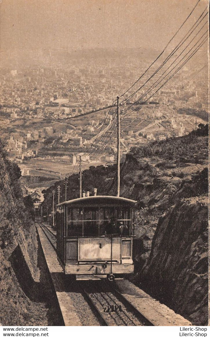 VINTAGE POSTCARD - VISTA DESDE EL TIBIDABO  - Tren De Montaña Al Cerro Tibidabo - Barcelona