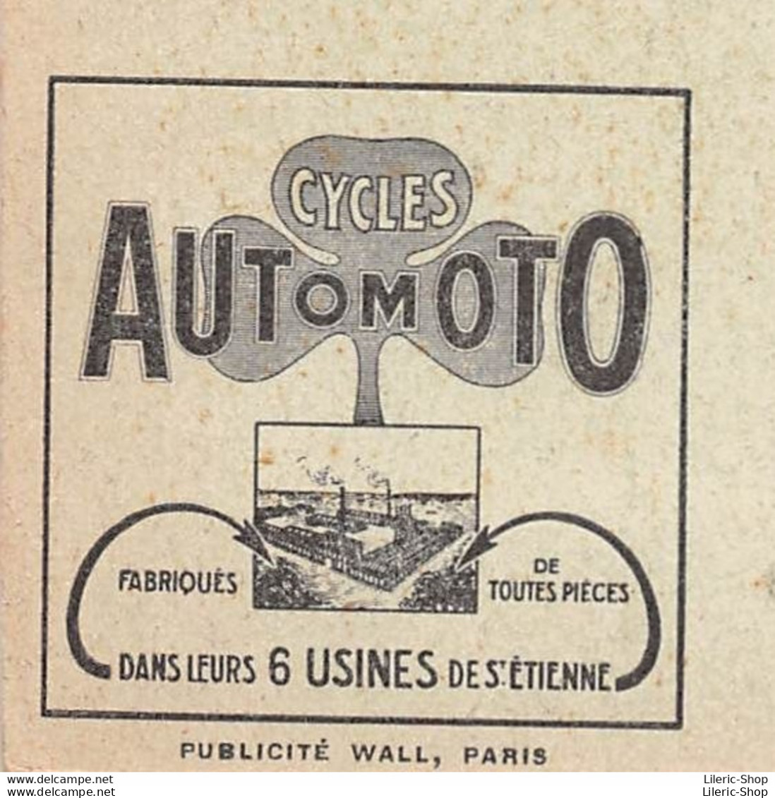 VINTAGE POSTCARD ±1930 - PUB.CYCLES AUTOMOTO ST-ÉTIENNE- Bologhine - Basilique Notre-Dame D'Afrique " Lalla Meryem" - Advertising