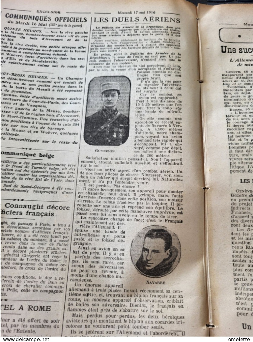 EXCELSIOR 16/ SARAH BERNHARDT AU FRONT /GUYNEMER NAVARRE / MATCH CH.GENTY /REVOLTE IRLANDE SINN FEIN /ELLUERE NANTES - Informations Générales