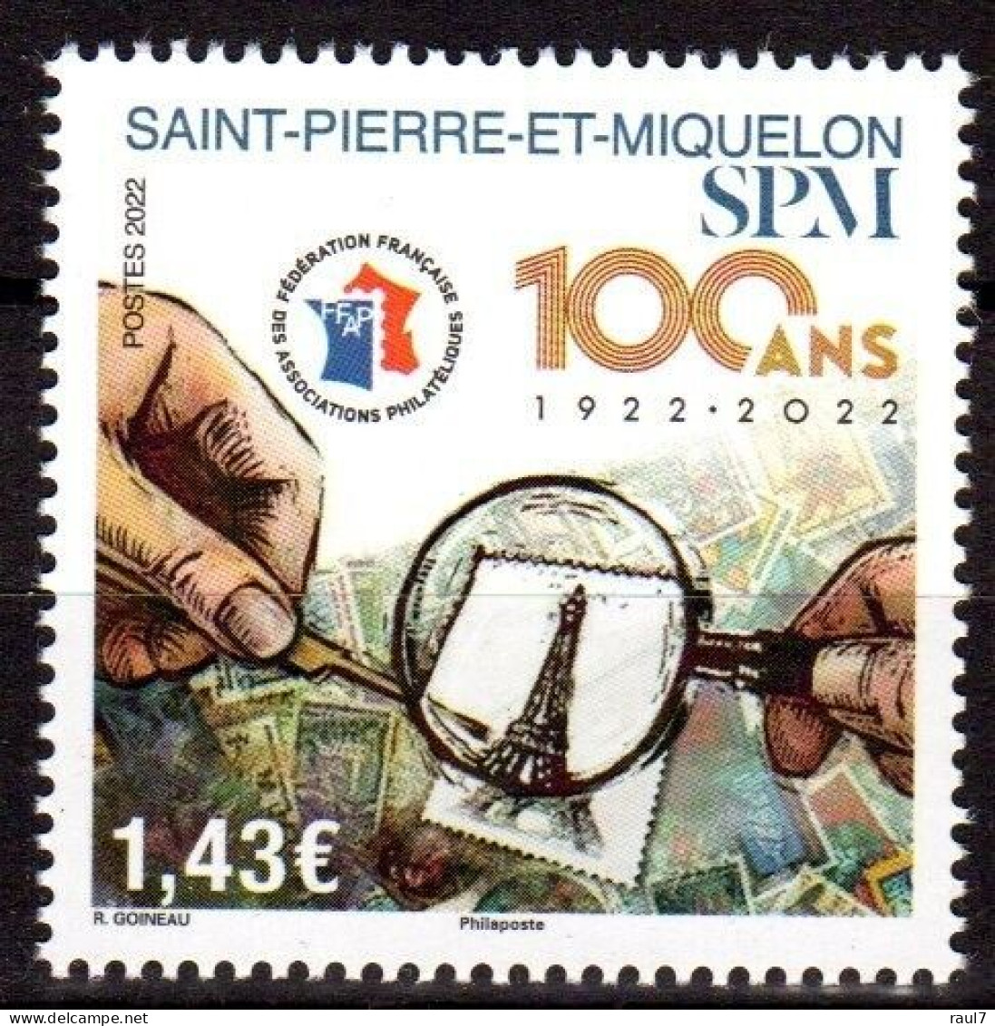 St Pierre Et Miquelon 2022 - 100 Ans De La Philatélie En SPM  - 1 Val Neufs // Mnh - Ungebraucht