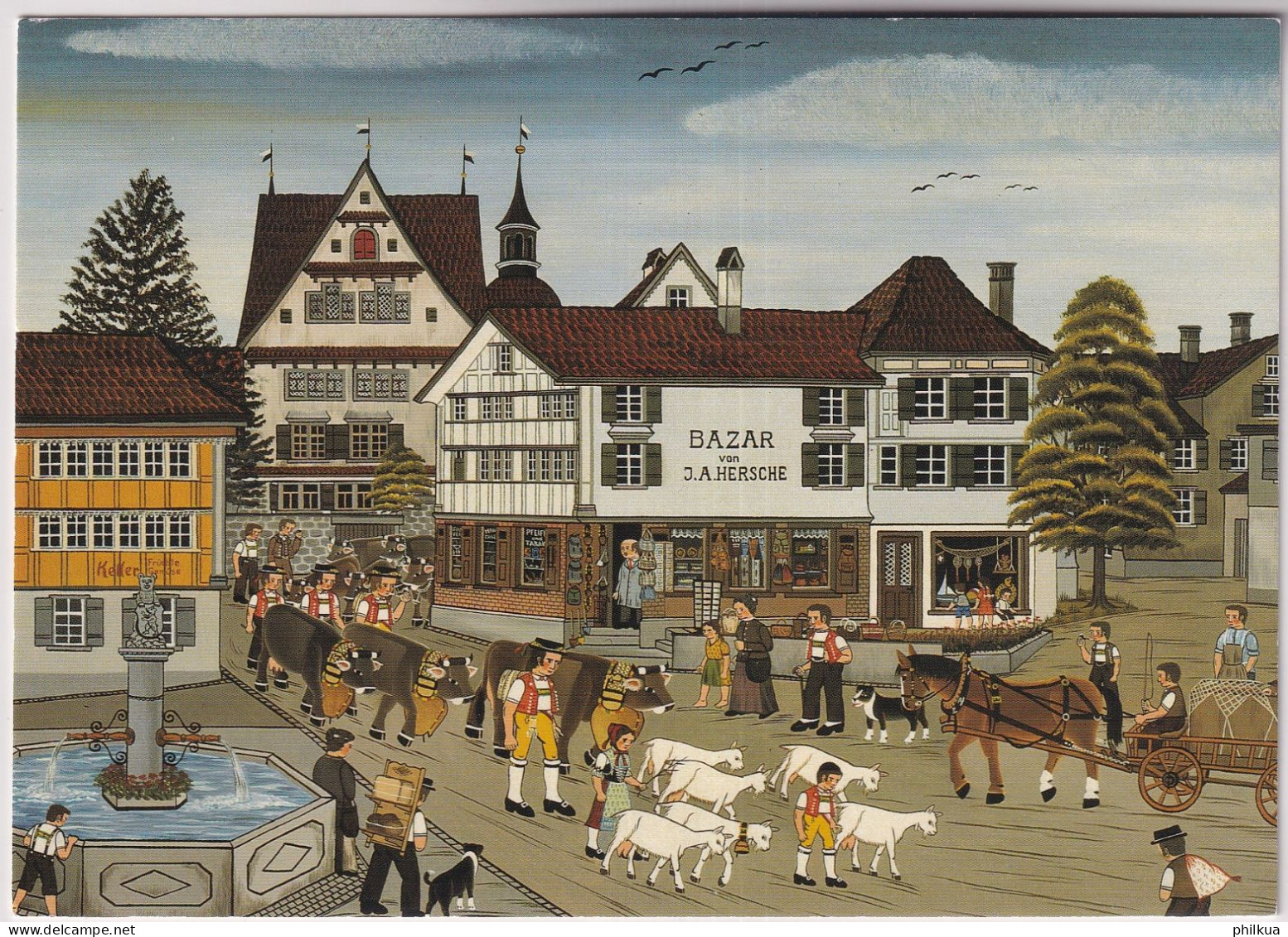 Appenzell "Schmäuslemarkt" - Bazar Von J.A. Hersche - Gemalt Von Willi Keller - Appenzell