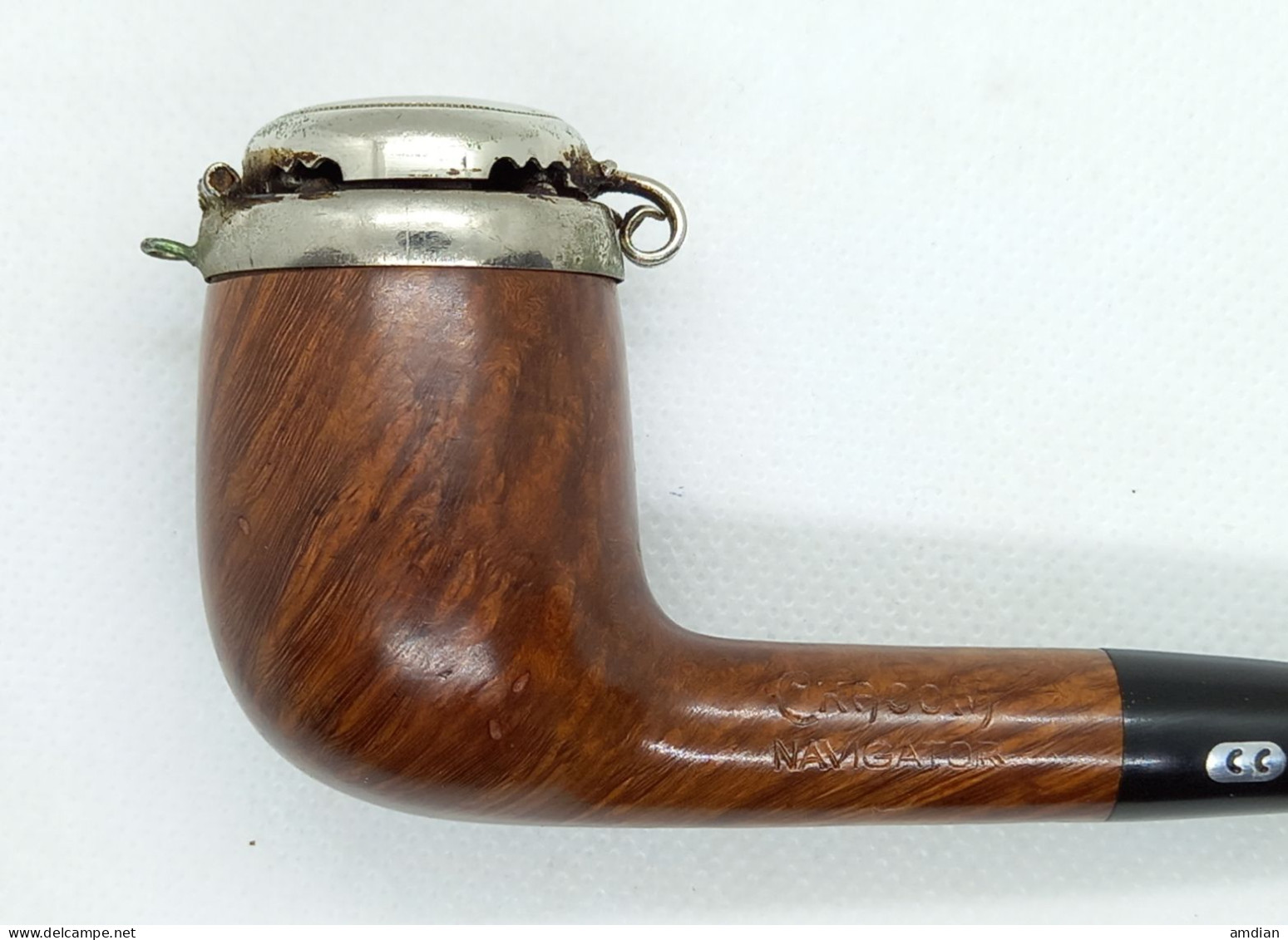 CHACOM NAVIGATOR 110 Straight Billiard Pipe With Cap, Used Vintage Smoking Tobacco Pipe / Pfeife - Pipe In Bruyère