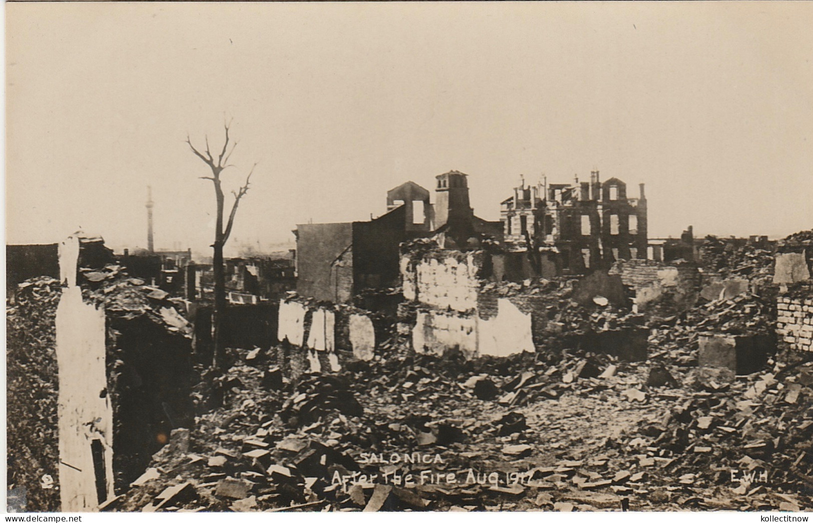 SALONICA - GREECE - AFTER THE FIRE AUGUST 1917 - RP - Catastrophes