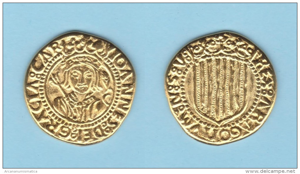 JUAN II De Aragon  1.453-1.464 Escudo Oro  SC/UNC  Réplica   T-DL-11.236 - Fausses Monnaies