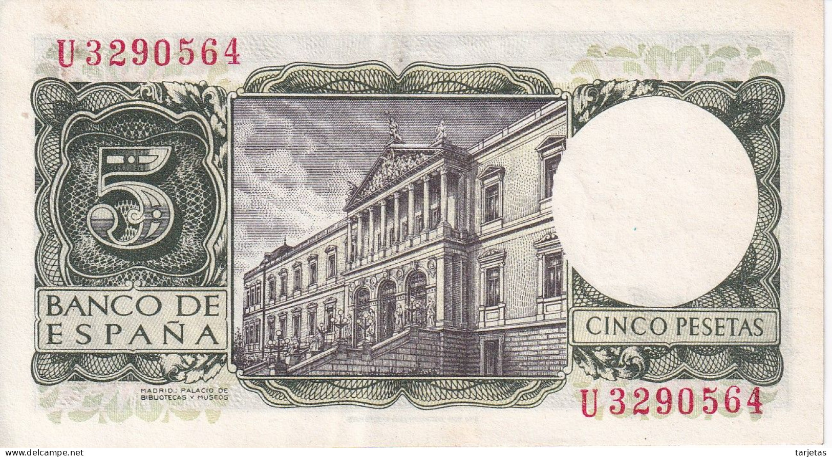 BILLETE DE 5 PTAS DEL AÑO 1954 SERIE U DE ALFONSO X EN CALIDAD EBC (XF) (BANKNOTE) - 5 Pesetas