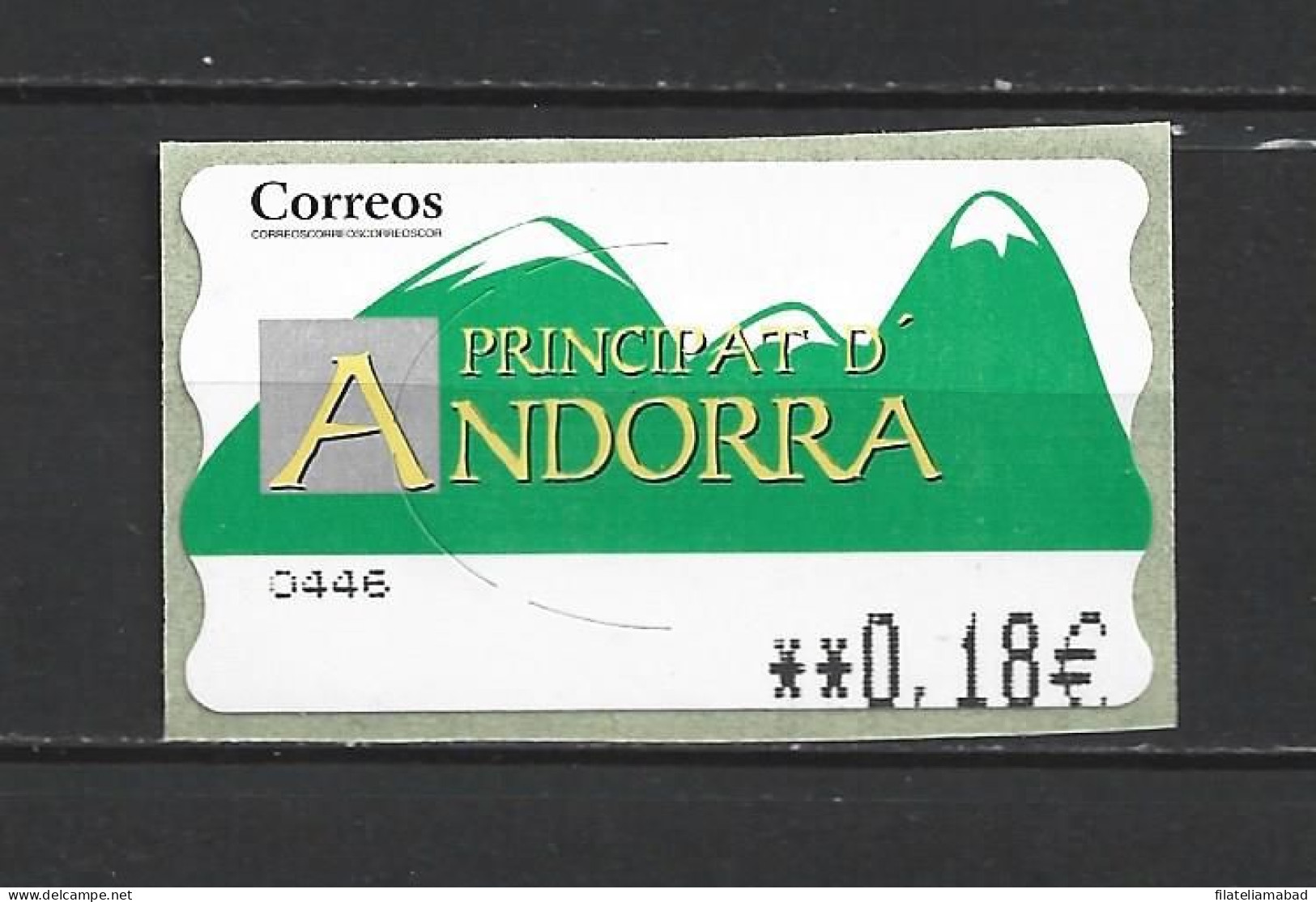 ANDORRA CORREO ESPAÑOL ETIQUETAS QUE ESTUERON EN USO MUY POCO TIEMPO AHORA YA NO ESTAN A LA VENTA (C.V) - Oblitérés