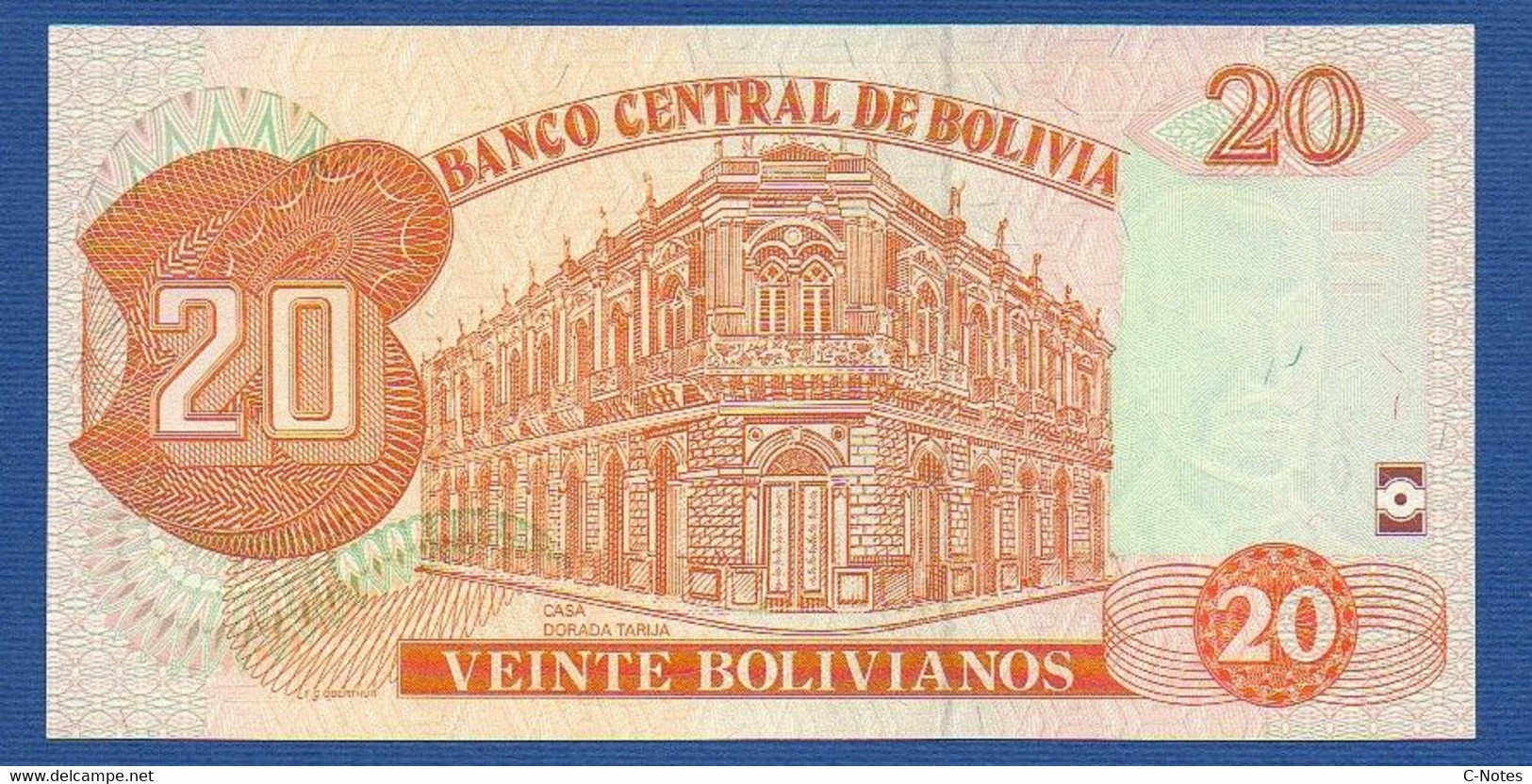 BOLIVIA - P.234 – 20 Bolivianos  L. 1986 UNC, Serie H 06482011 Printer FCO - Bolivie