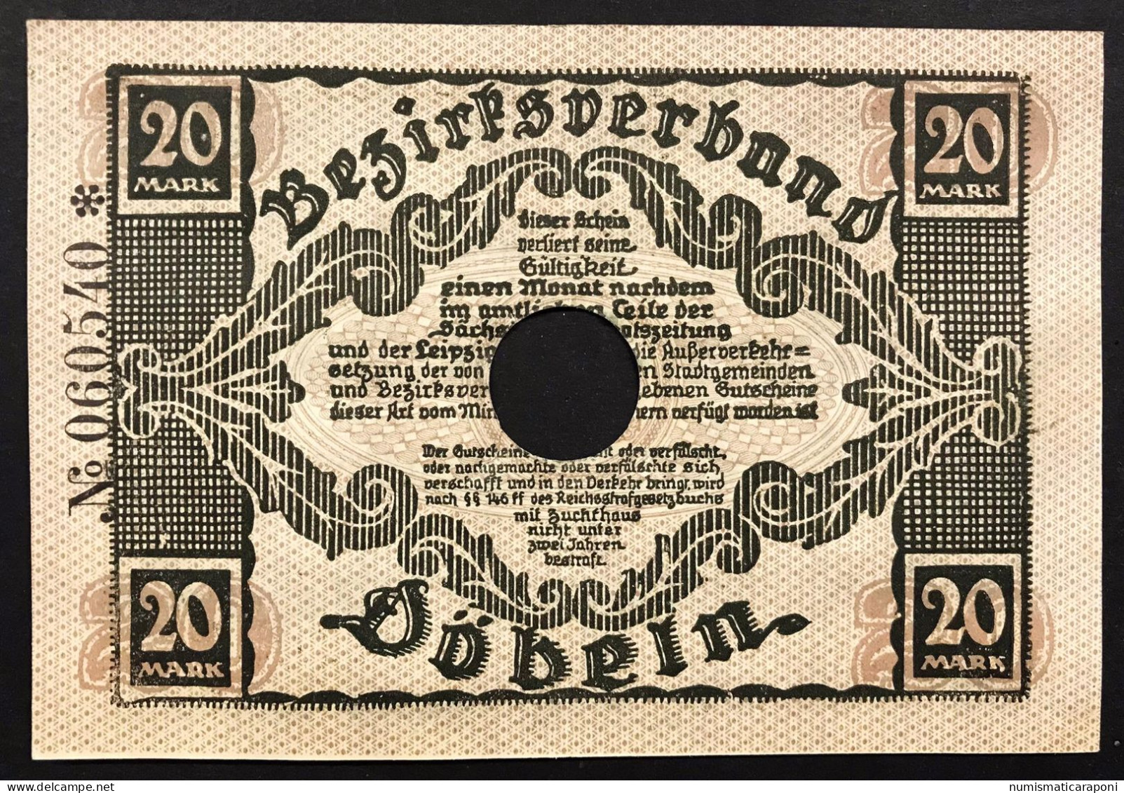 GERMANIA ALEMANIA GERMANY Gutschein 20 Mark 1918 LOTTO 4540 - Bestuur Voor Schulden