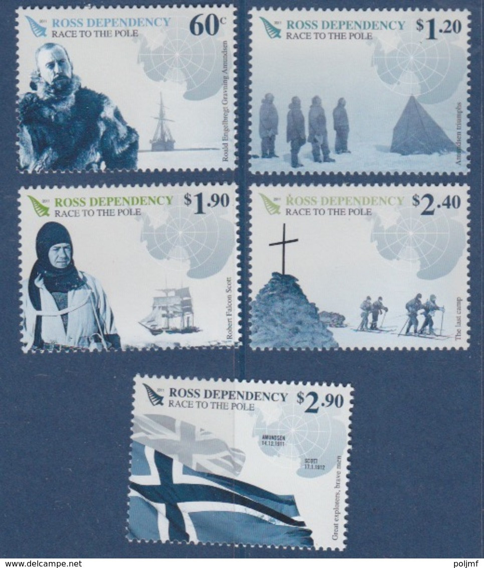 Ross, N° 130 à 134 + Bloc N°3 (Centenaire De La 1° Expédition Au Pôle Sud, Amundsen, Engelbregt, Scott, ...) Neuf ** - Unused Stamps