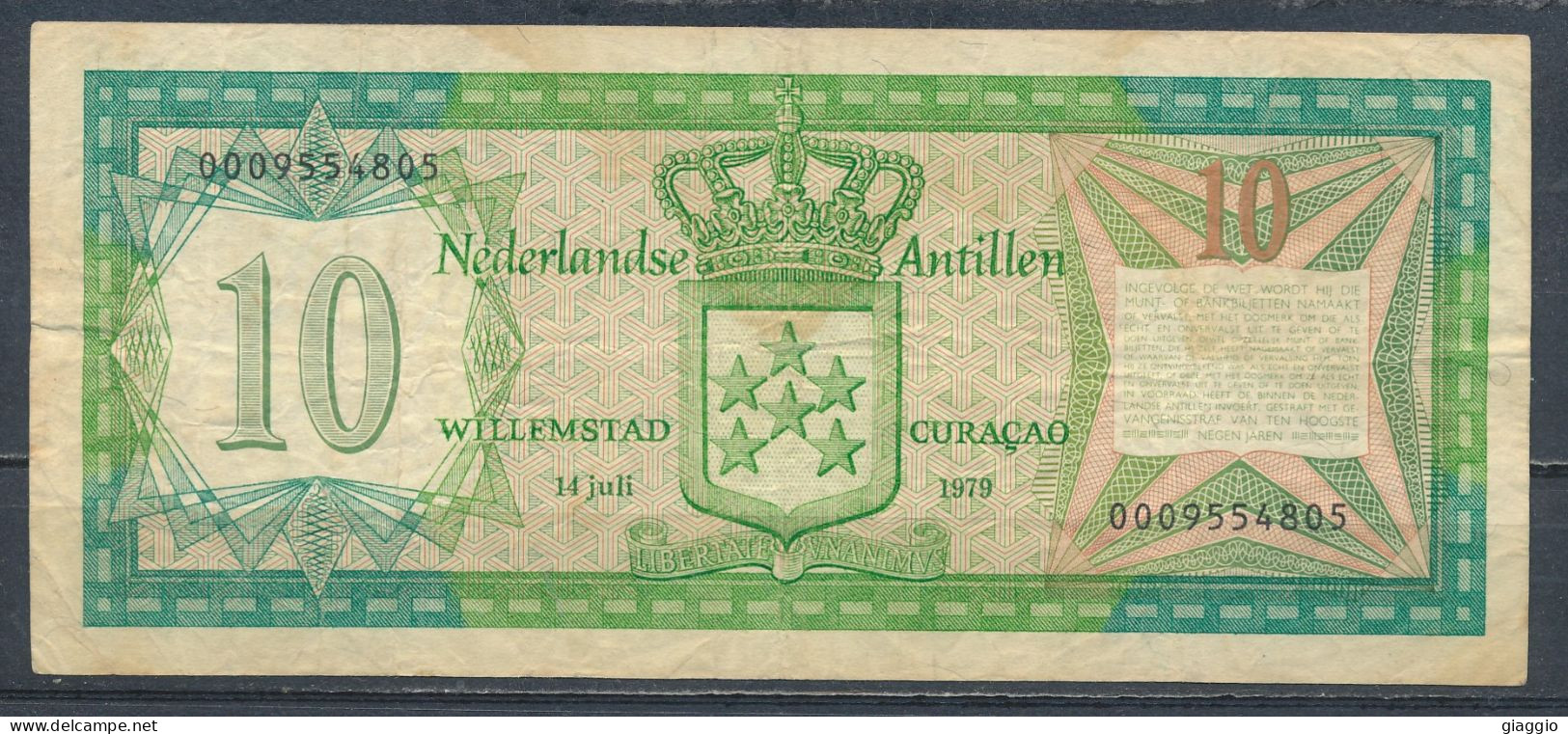 °°° NEDERLANDSE ANTILLEN 10 GULDEN 1979 °°° - Antilles Néerlandaises (...-1986)