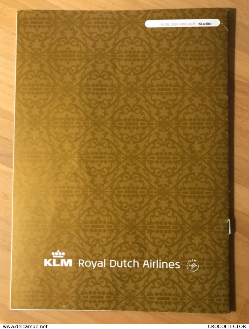 KLM Business Class Menu AMS-NRT 19 JUL 2021