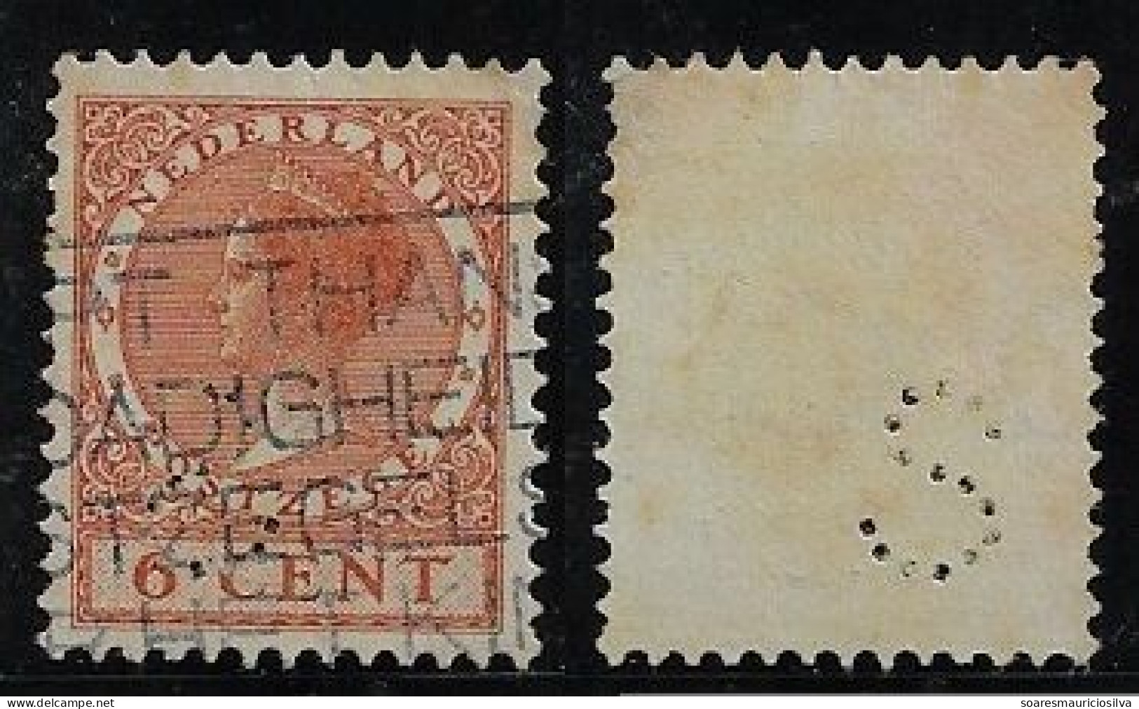 Netherlands 1913/1954 Stamp Perfin S By HaagscheKiosk Company (Segboer) From Gravenhage Lochung Perfore - Perfin