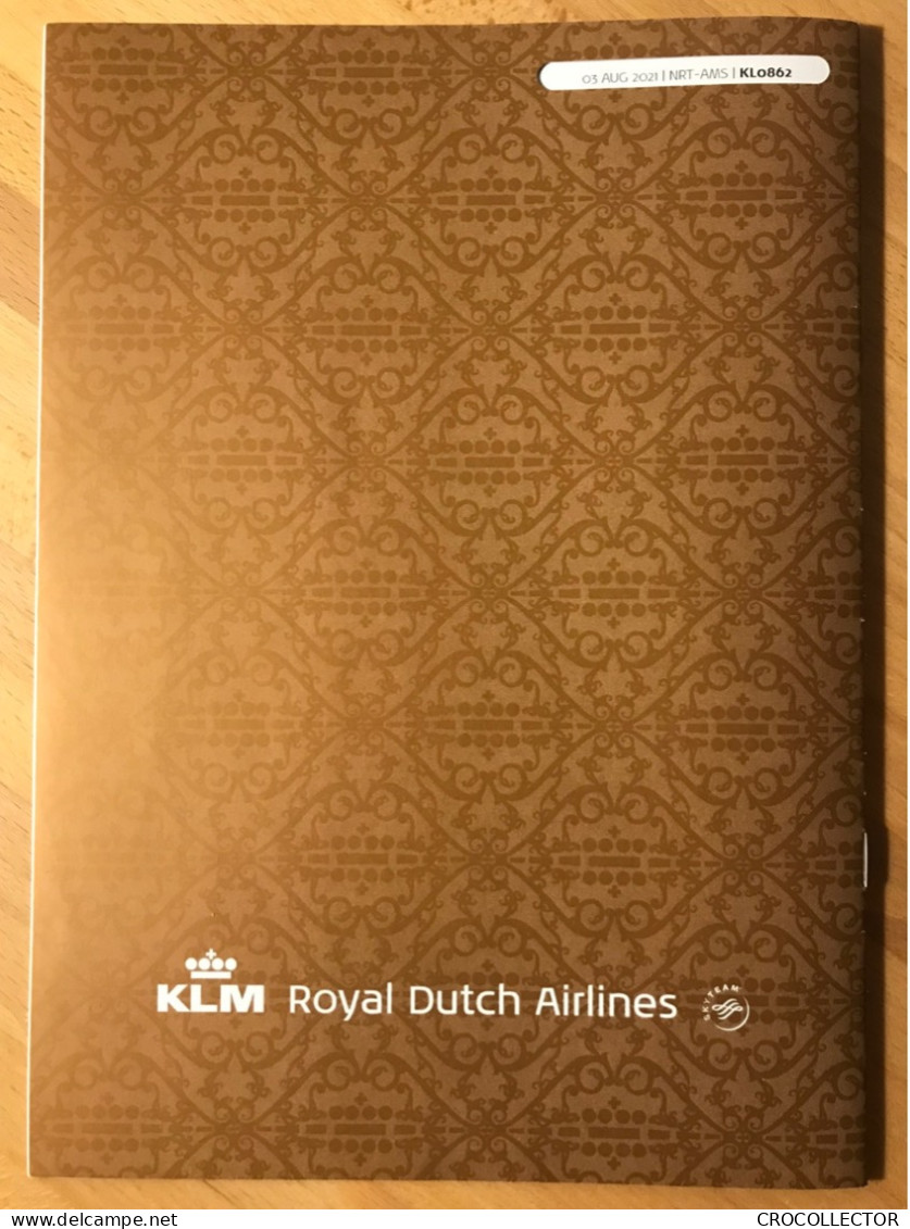 KLM Business Class Menu NRT-AMS 03 AUG 2021