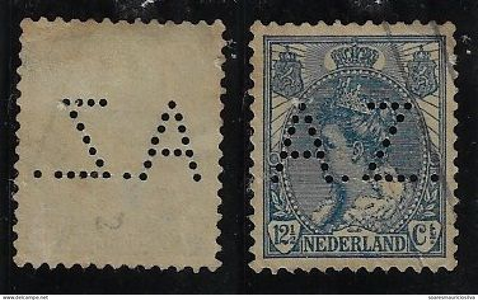 Netherlands 1909/1923 Stamp With Perfin A.Z. By A. Zwanenburg & Co shipping Agent From Amsterdam Lochung Perfore - Perfin