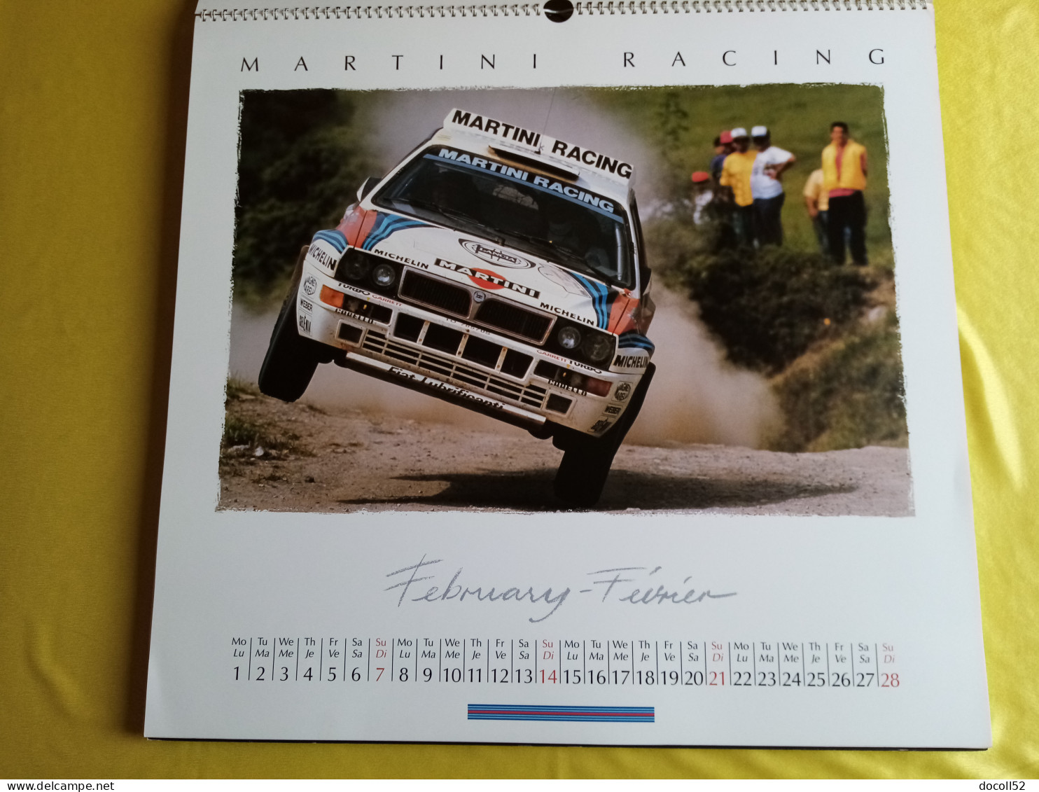 LOT DE 7 TRES GRANDS CALENDRIERS DE CONCESSIONNAIRES LANCIA DELTA HF MARTINI RALLYE 1990/91/92/93/94 - 8 KGS EN TOUT - Grand Format : 1991-00