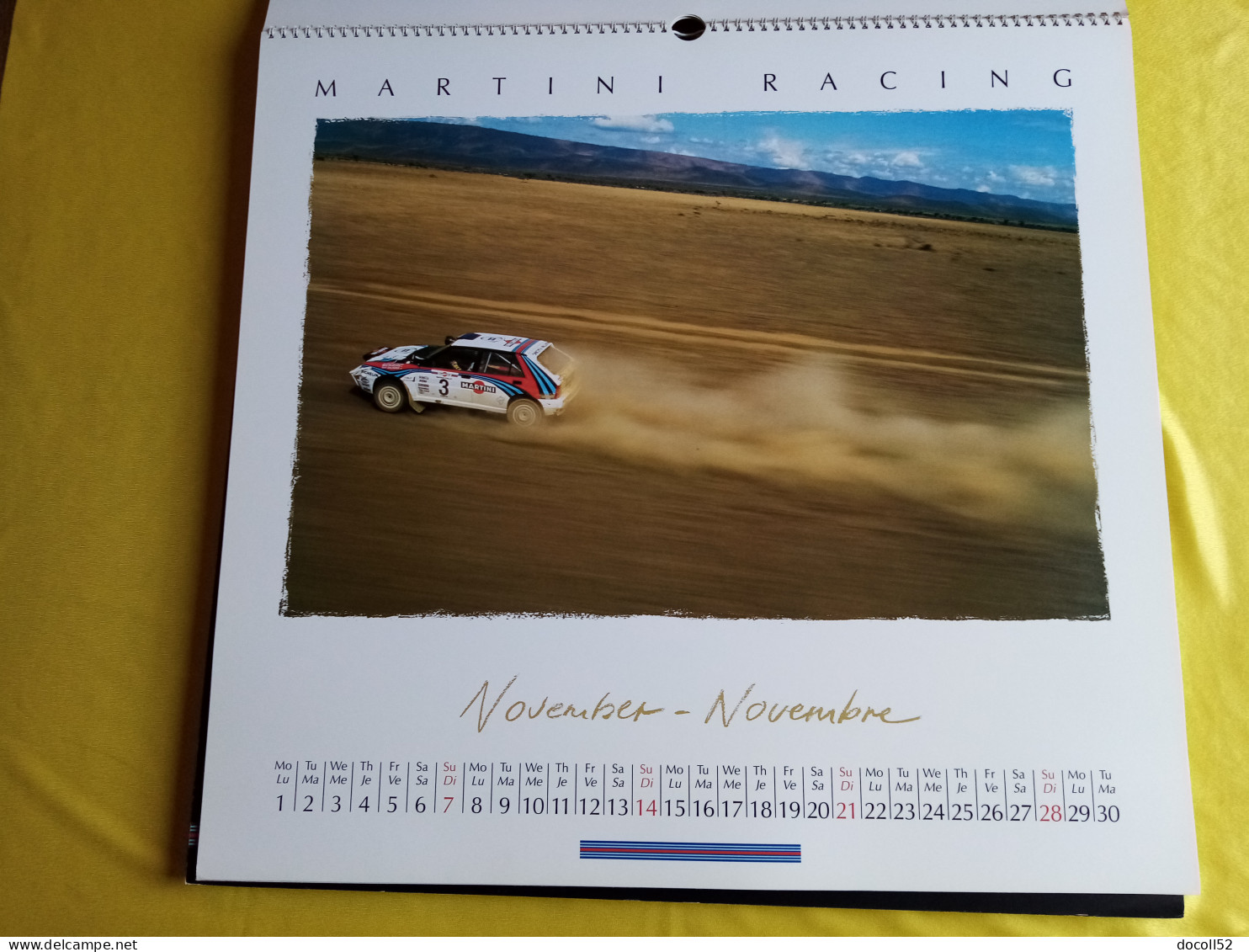 LOT DE 7 TRES GRANDS CALENDRIERS DE CONCESSIONNAIRES LANCIA DELTA HF MARTINI RALLYE 1990/91/92/93/94 - 8 KGS EN TOUT