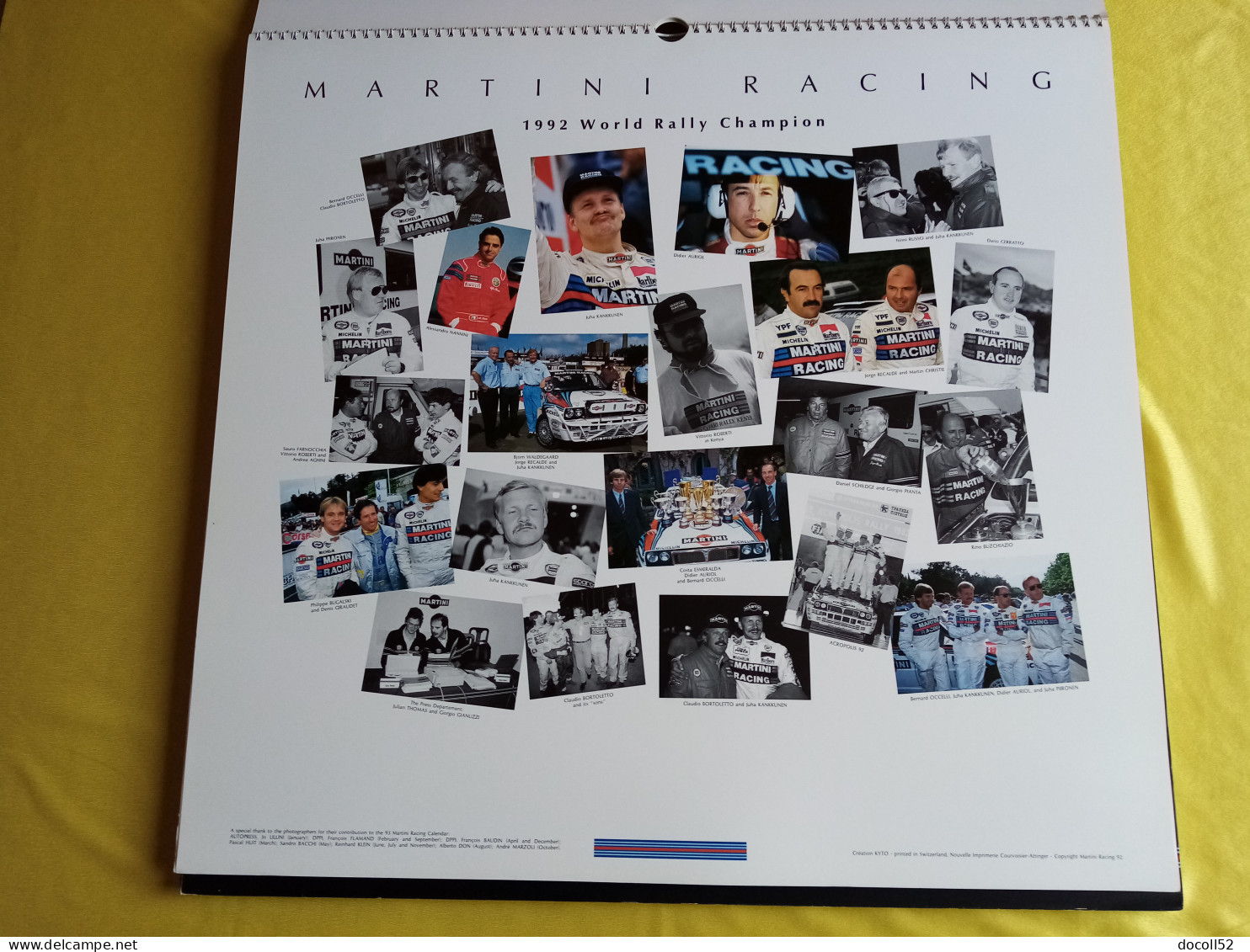 LOT DE 7 TRES GRANDS CALENDRIERS DE CONCESSIONNAIRES LANCIA DELTA HF MARTINI RALLYE 1990/91/92/93/94 - 8 KGS EN TOUT