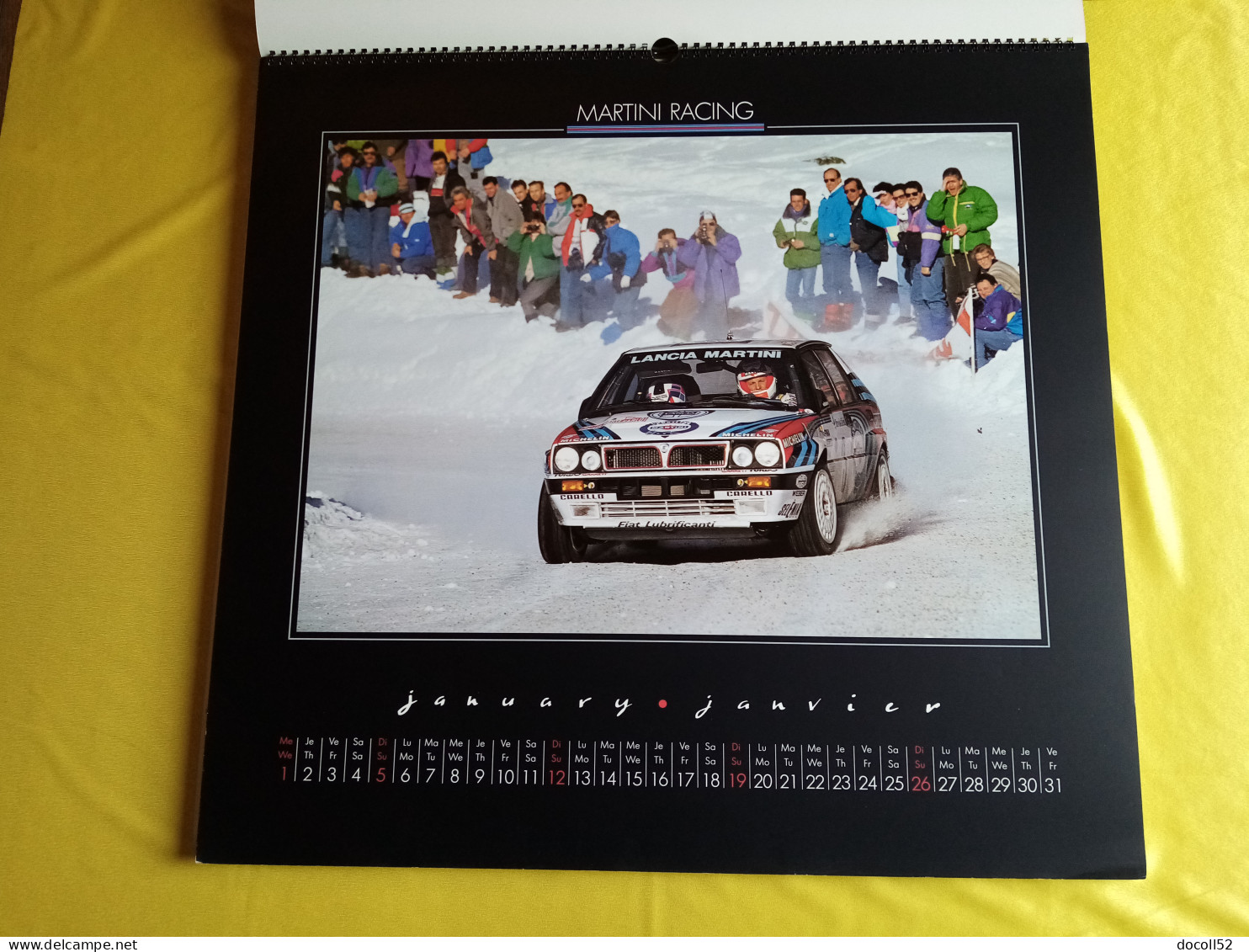 LOT DE 7 TRES GRANDS CALENDRIERS DE CONCESSIONNAIRES LANCIA DELTA HF MARTINI RALLYE 1990/91/92/93/94 - 8 KGS EN TOUT