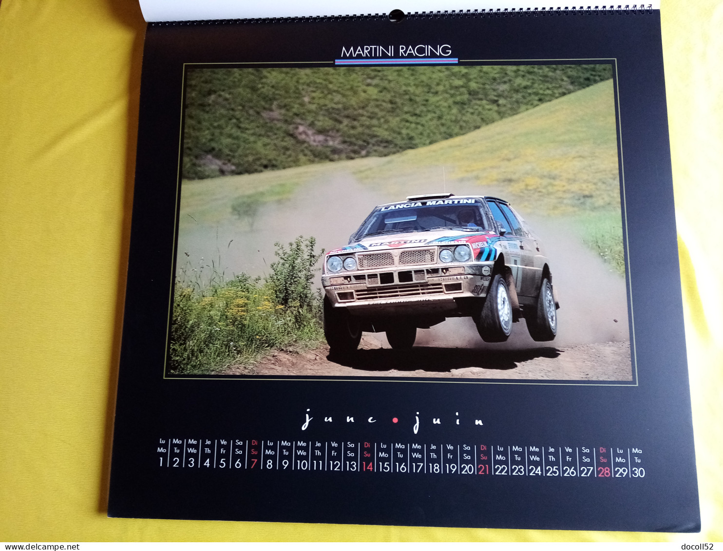 LOT DE 7 TRES GRANDS CALENDRIERS DE CONCESSIONNAIRES LANCIA DELTA HF MARTINI RALLYE 1990/91/92/93/94 - 8 KGS EN TOUT