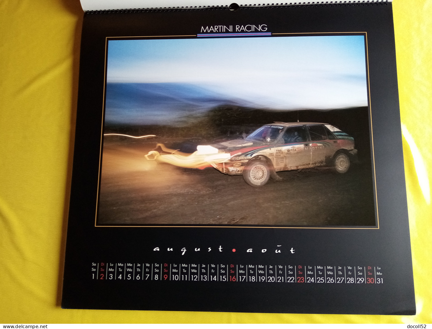 LOT DE 7 TRES GRANDS CALENDRIERS DE CONCESSIONNAIRES LANCIA DELTA HF MARTINI RALLYE 1990/91/92/93/94 - 8 KGS EN TOUT