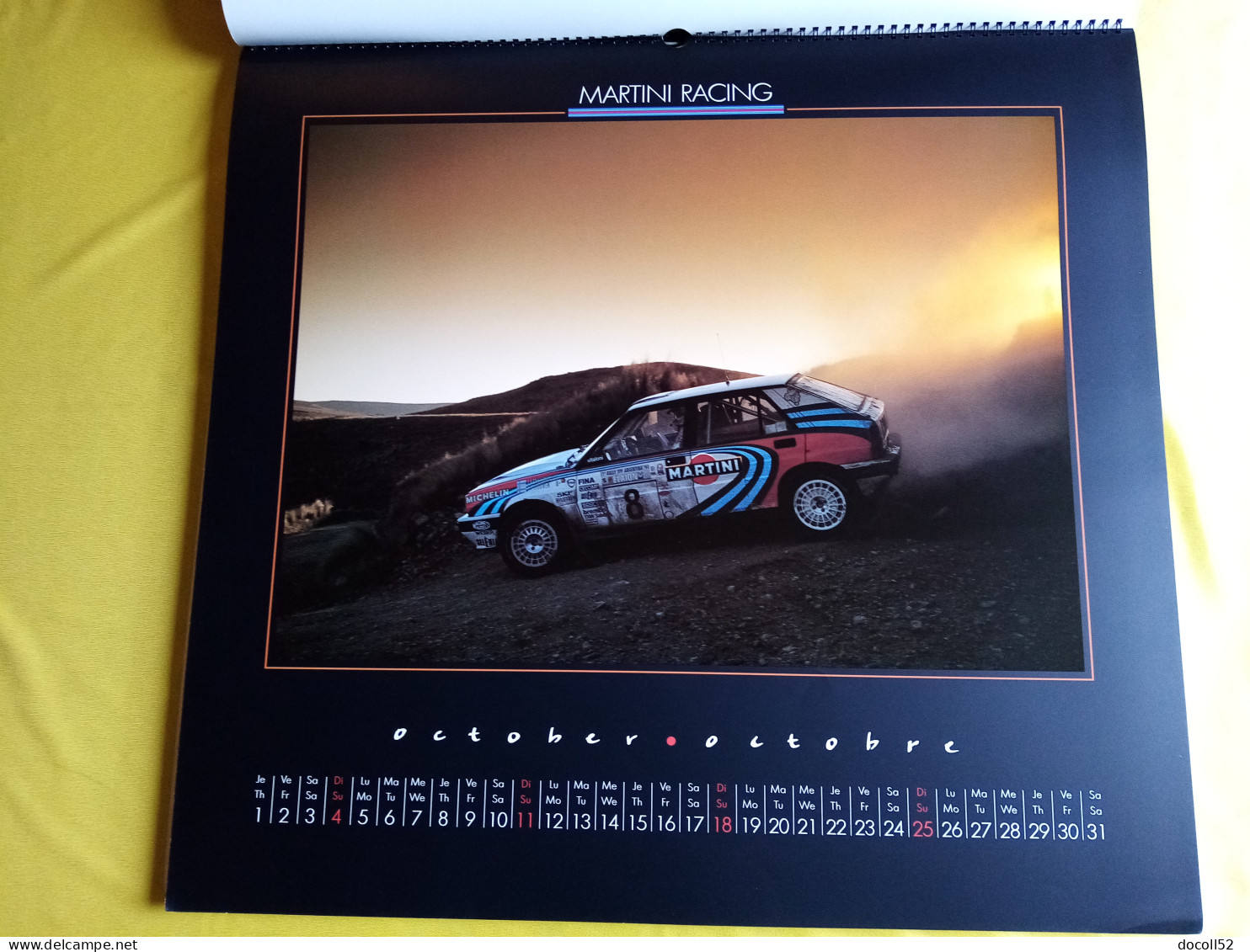 LOT DE 7 TRES GRANDS CALENDRIERS DE CONCESSIONNAIRES LANCIA DELTA HF MARTINI RALLYE 1990/91/92/93/94 - 8 KGS EN TOUT