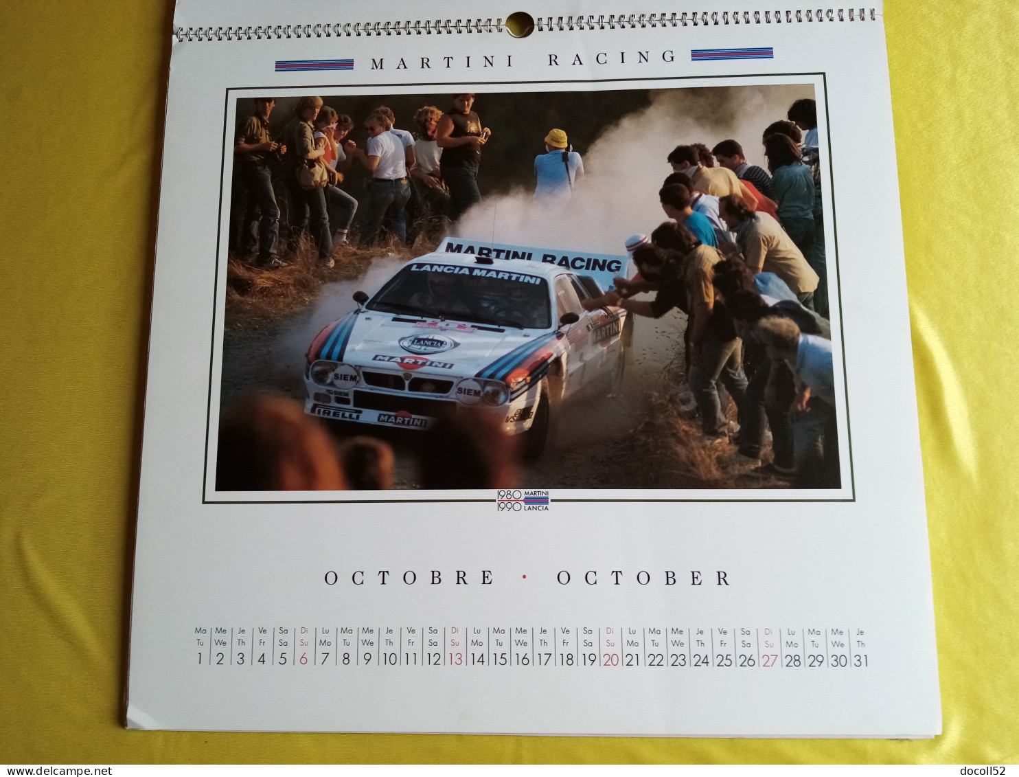 LOT DE 7 TRES GRANDS CALENDRIERS DE CONCESSIONNAIRES LANCIA DELTA HF MARTINI RALLYE 1990/91/92/93/94 - 8 KGS EN TOUT