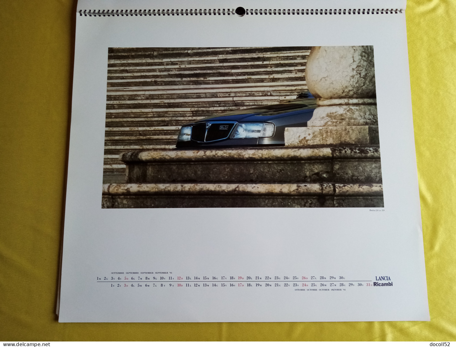 LOT DE 7 TRES GRANDS CALENDRIERS DE CONCESSIONNAIRES LANCIA DELTA HF MARTINI RALLYE 1990/91/92/93/94 - 8 KGS EN TOUT