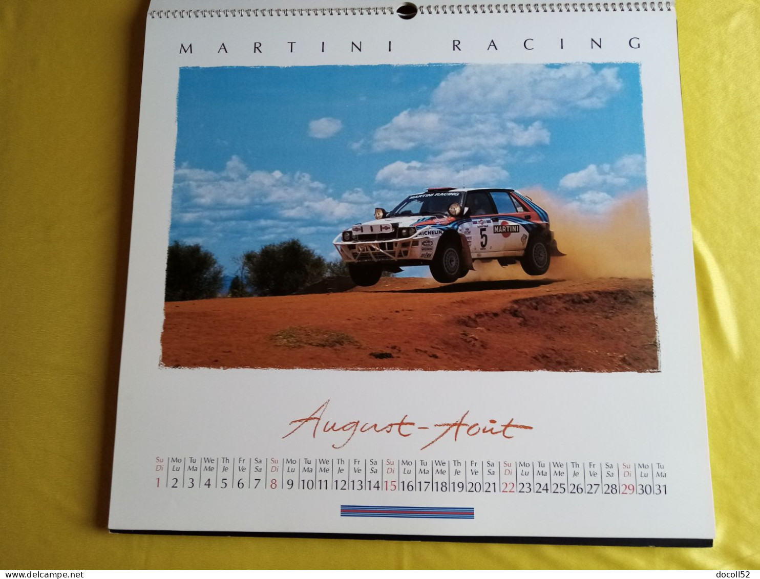 LOT DE 7 TRES GRANDS CALENDRIERS DE CONCESSIONNAIRES LANCIA DELTA HF MARTINI RALLYE 1990/91/92/93/94 - 8 KGS EN TOUT