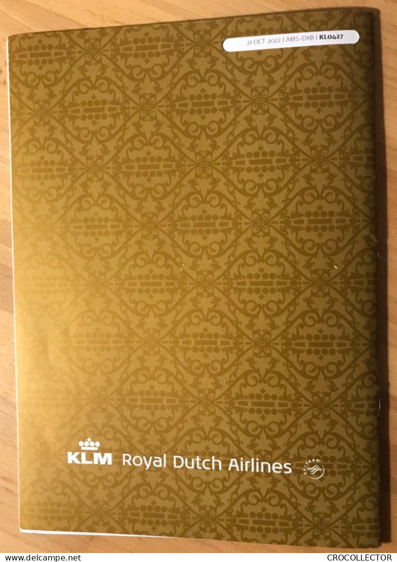 KLM Business Class Menu AMS-DXB 21 OCT 2022