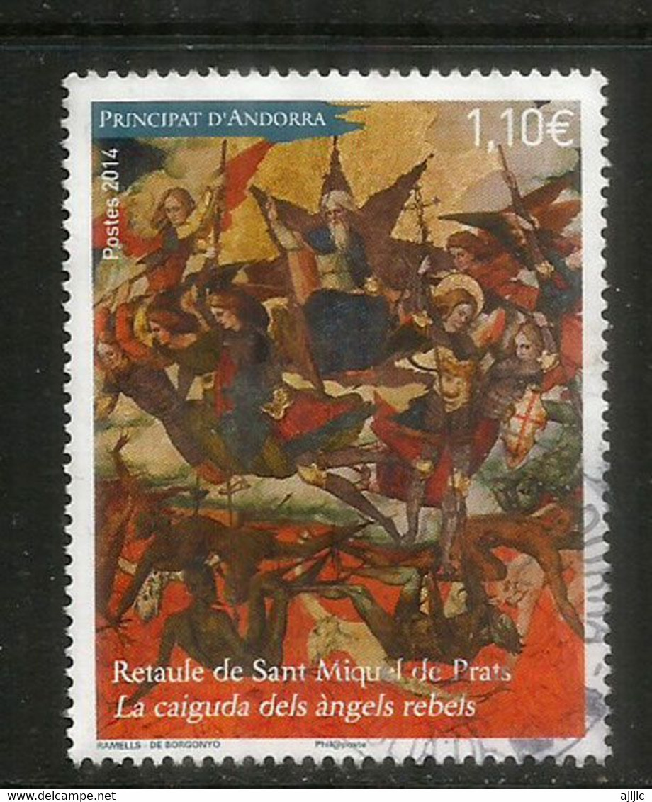 La Chute Des Anges Rebelles.Retable De La Chapelle Romane:  Sant Michel De Prats (Canillo) Timbre Oblitéré 1 ère Qualitè - Used Stamps