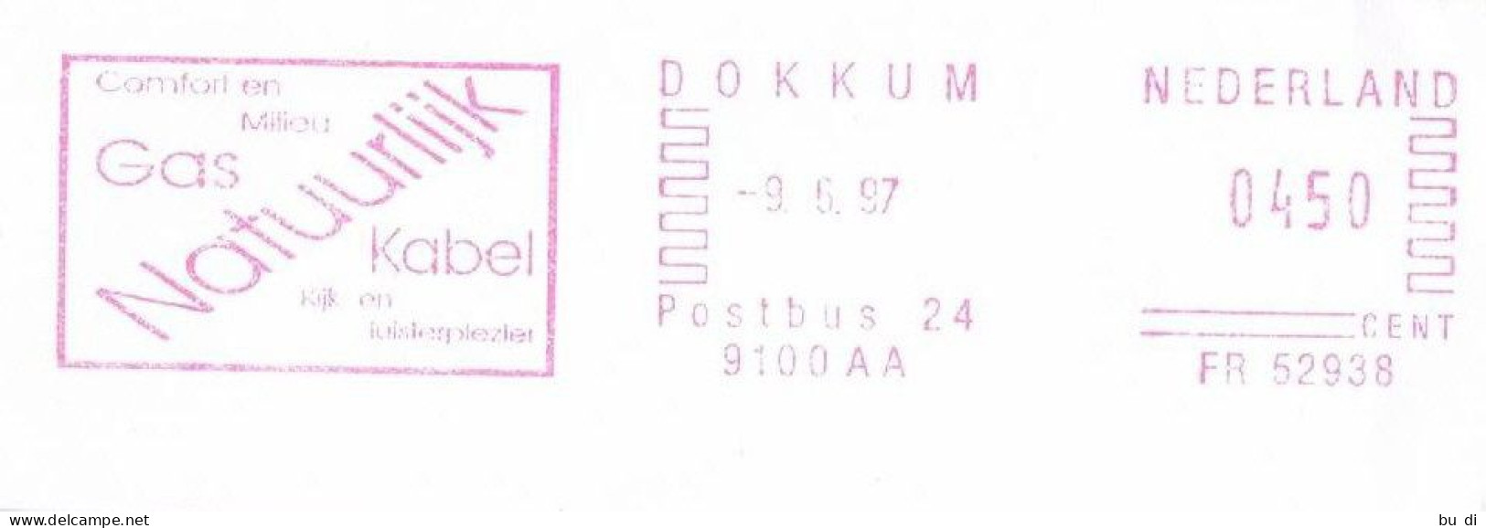 Niederlande Freistempel Dokkum, Gas, Kabel - Meterstamp, EMA - Maschinenstempel (EMA)