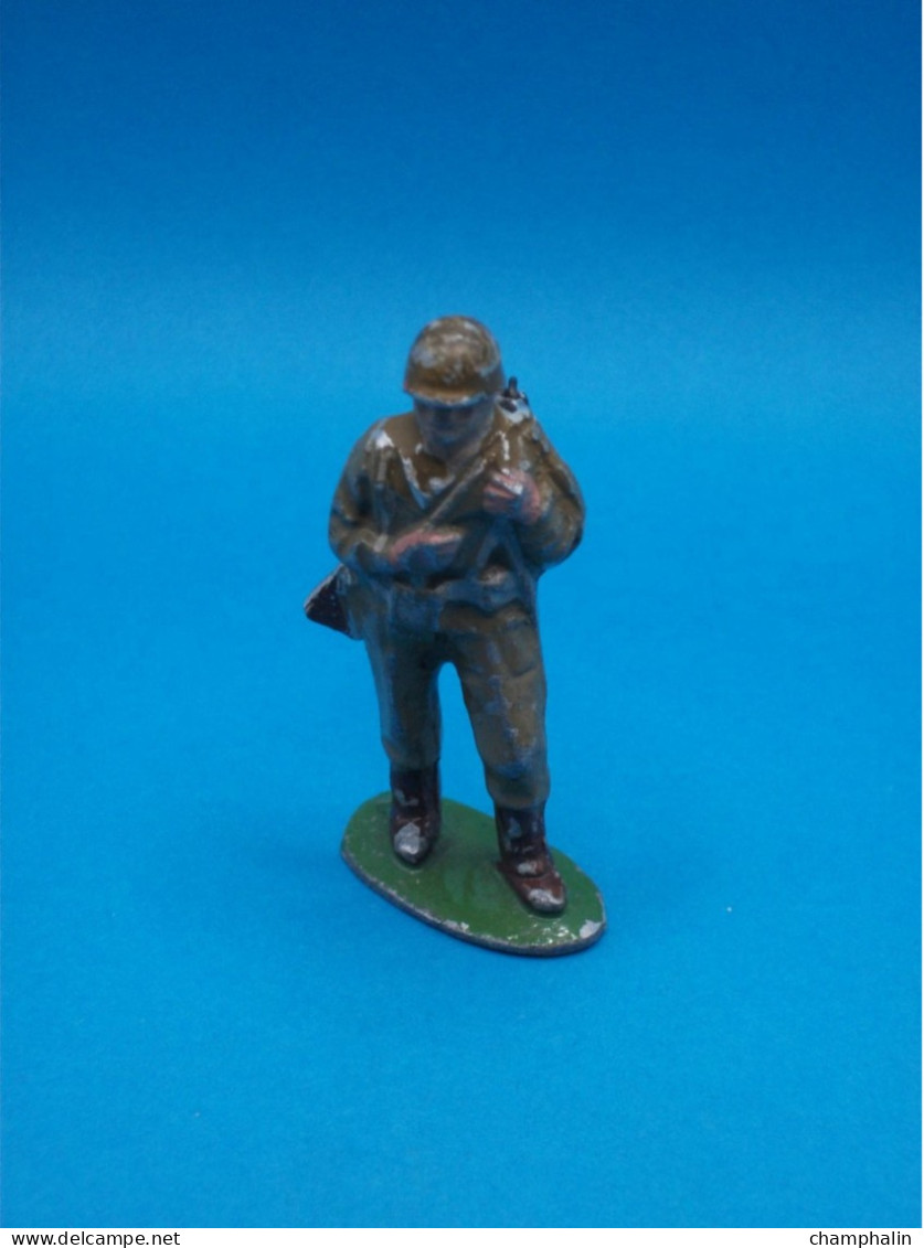 Figurine Aluminium Soldat Quiralu USA GI Avec Fusil Dans Le Dos - Fusil Cassé - Armée Militaire Guerre WWII - Quiralu